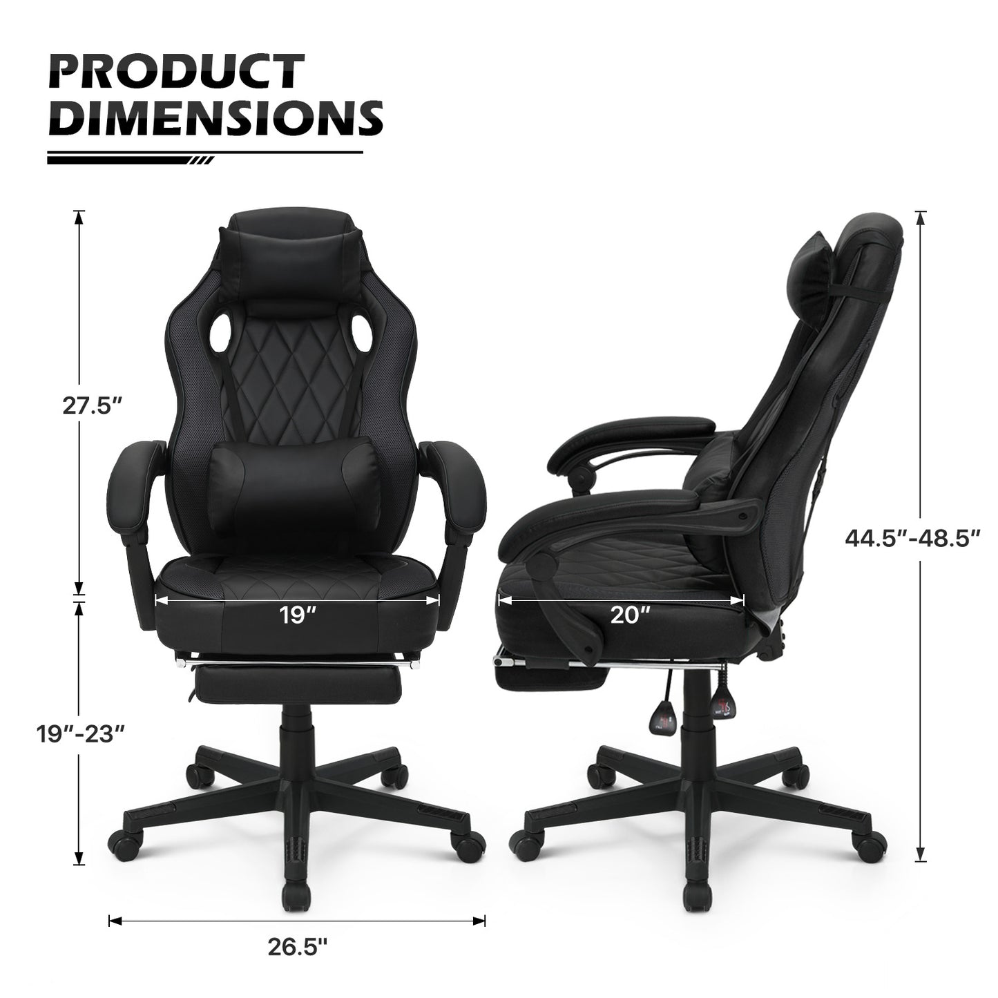 Reclinable Gaming Chair w/Footrest #002
