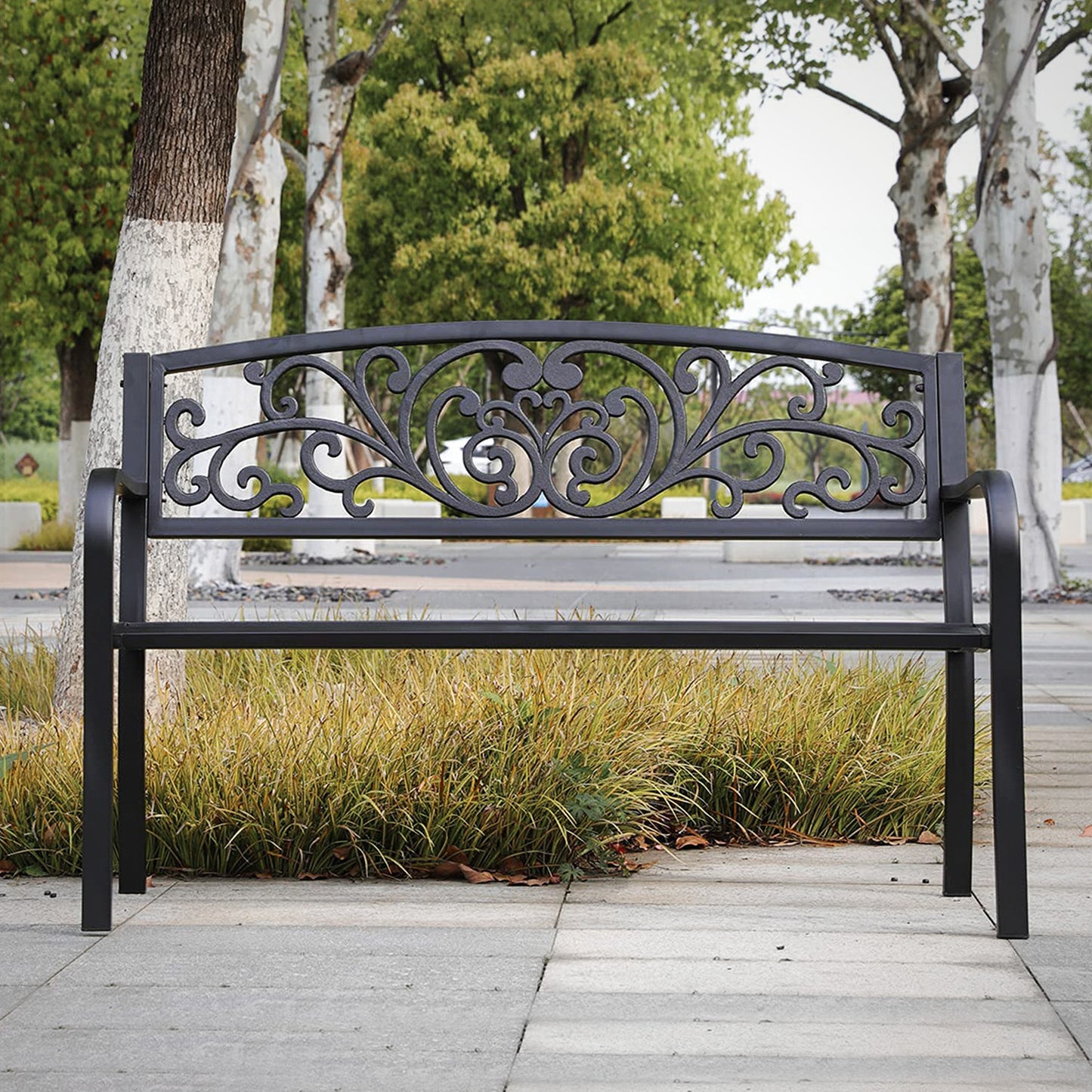 Iron Patio Garden Bench 50"x21"x34.5"