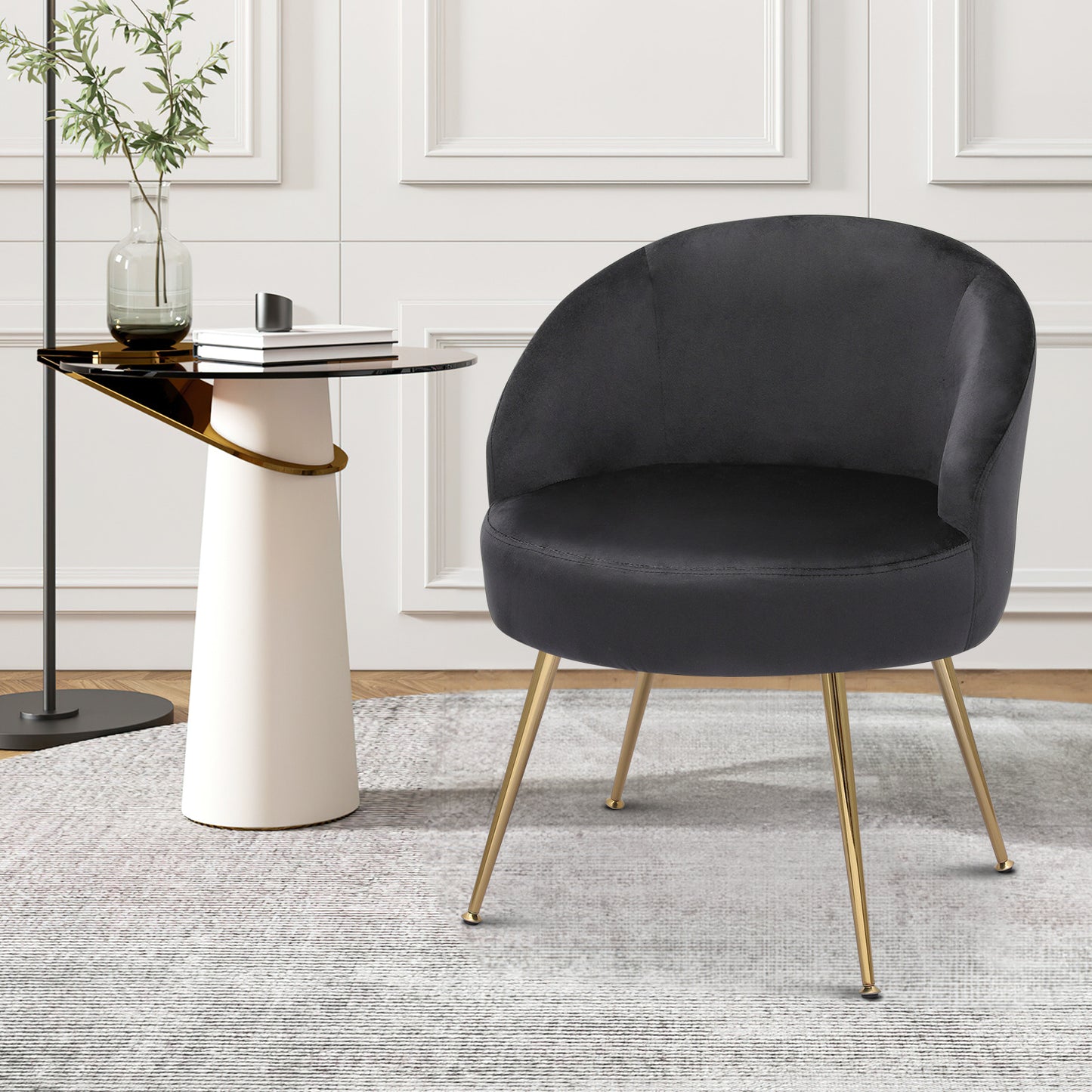 Modern Tufted Velvet Upholstered Accent Chair