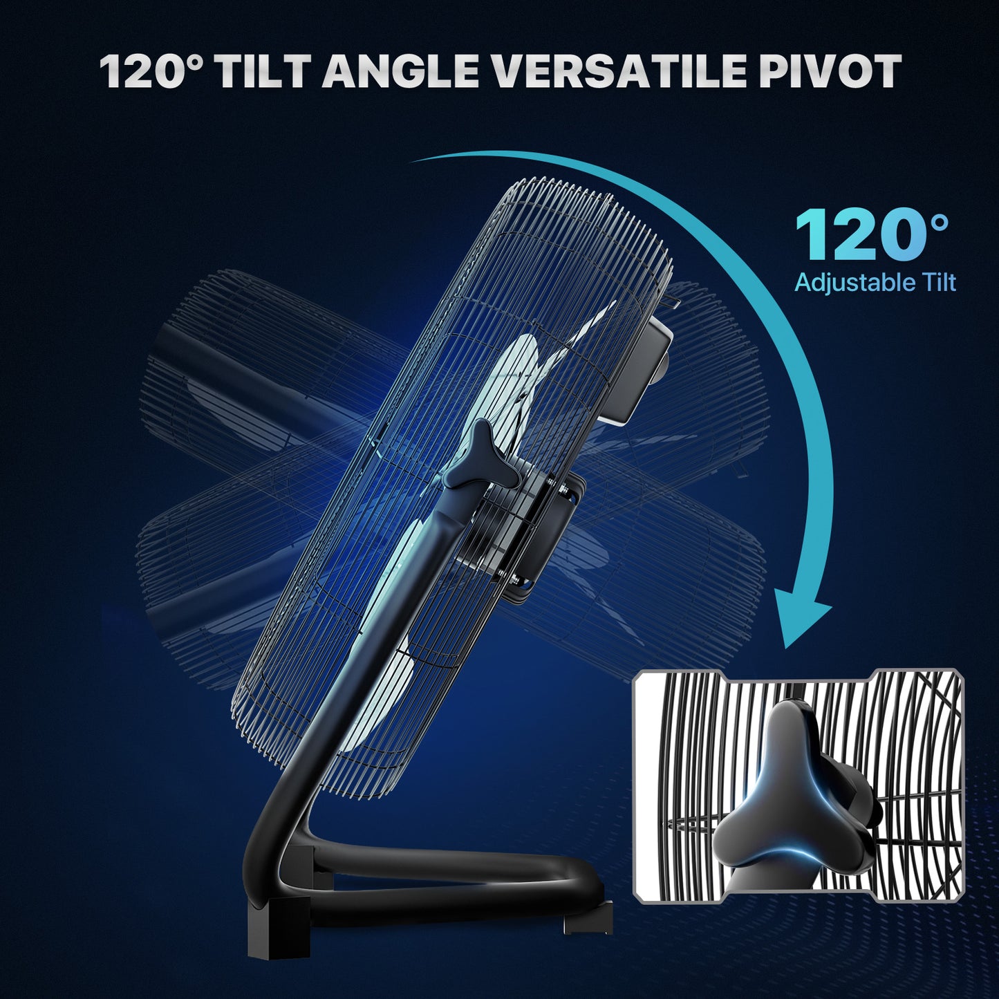 20" Floor Fan - 3 Speeds - Adjustable Tilt