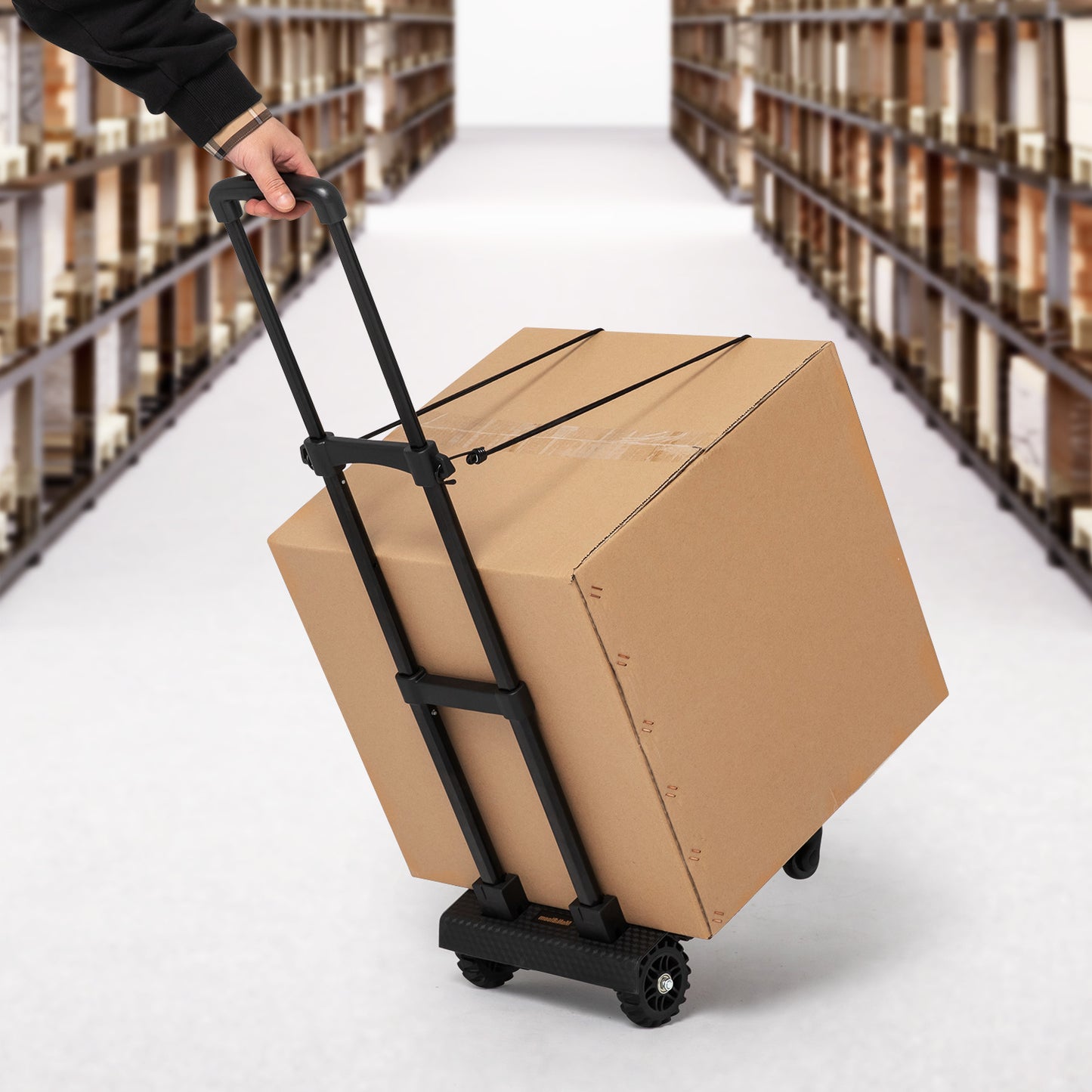 Folding Trolley w/Detachable Bag & Belt - Detachable Front Wheel