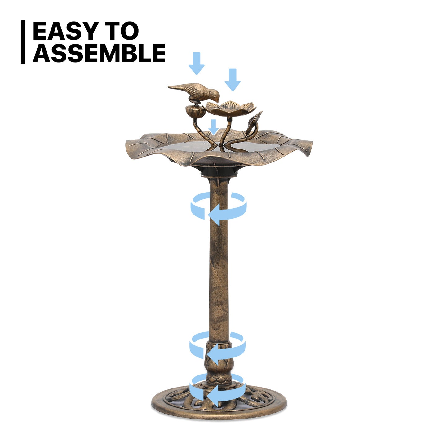 28" Garden Bird Bath - 3 Pcs Nails