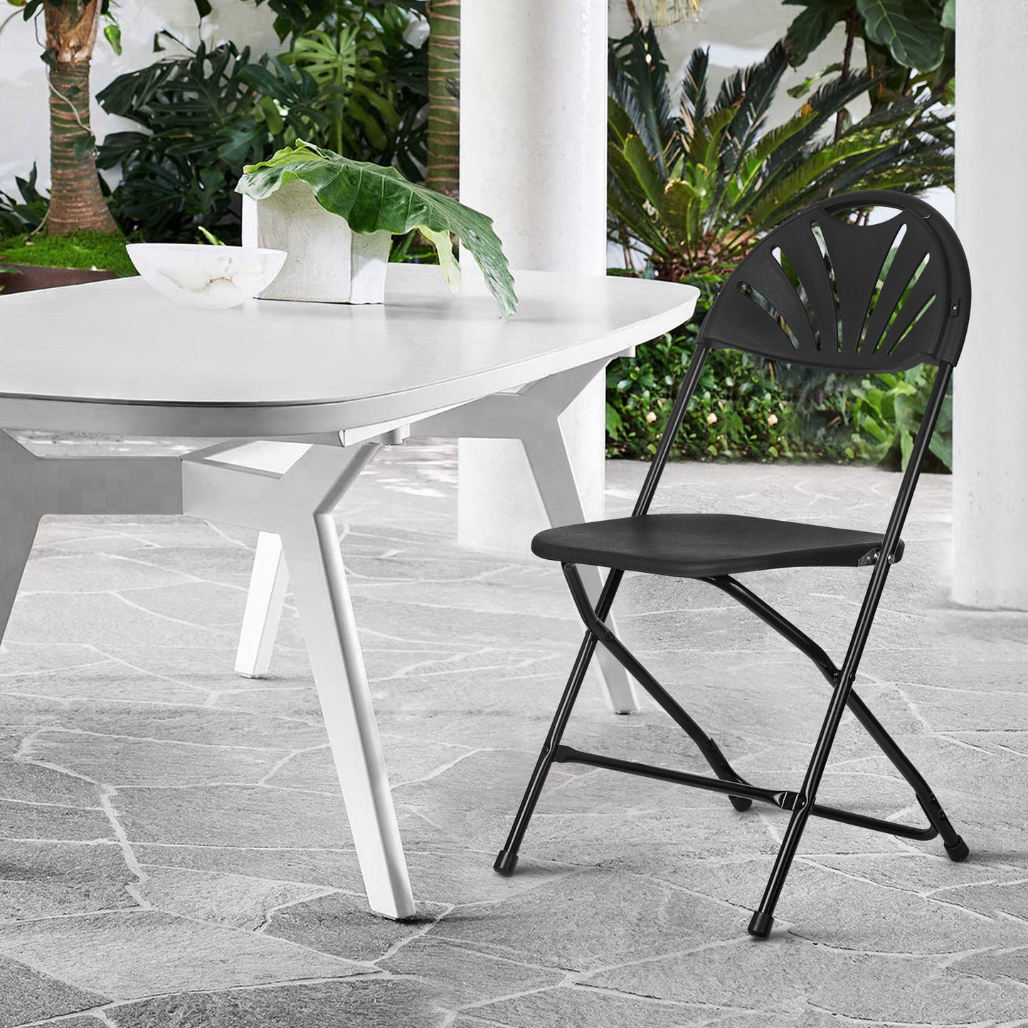 10 Pcs Fan Back Foldable Chair