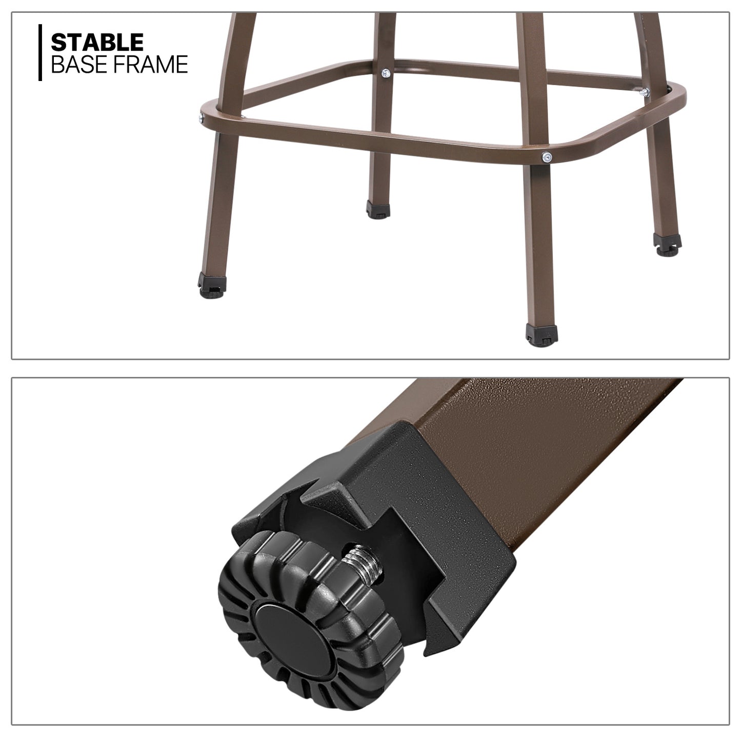 Set of 2 Swivel Patio Bar Stool - 19.5"x21.5" Seat