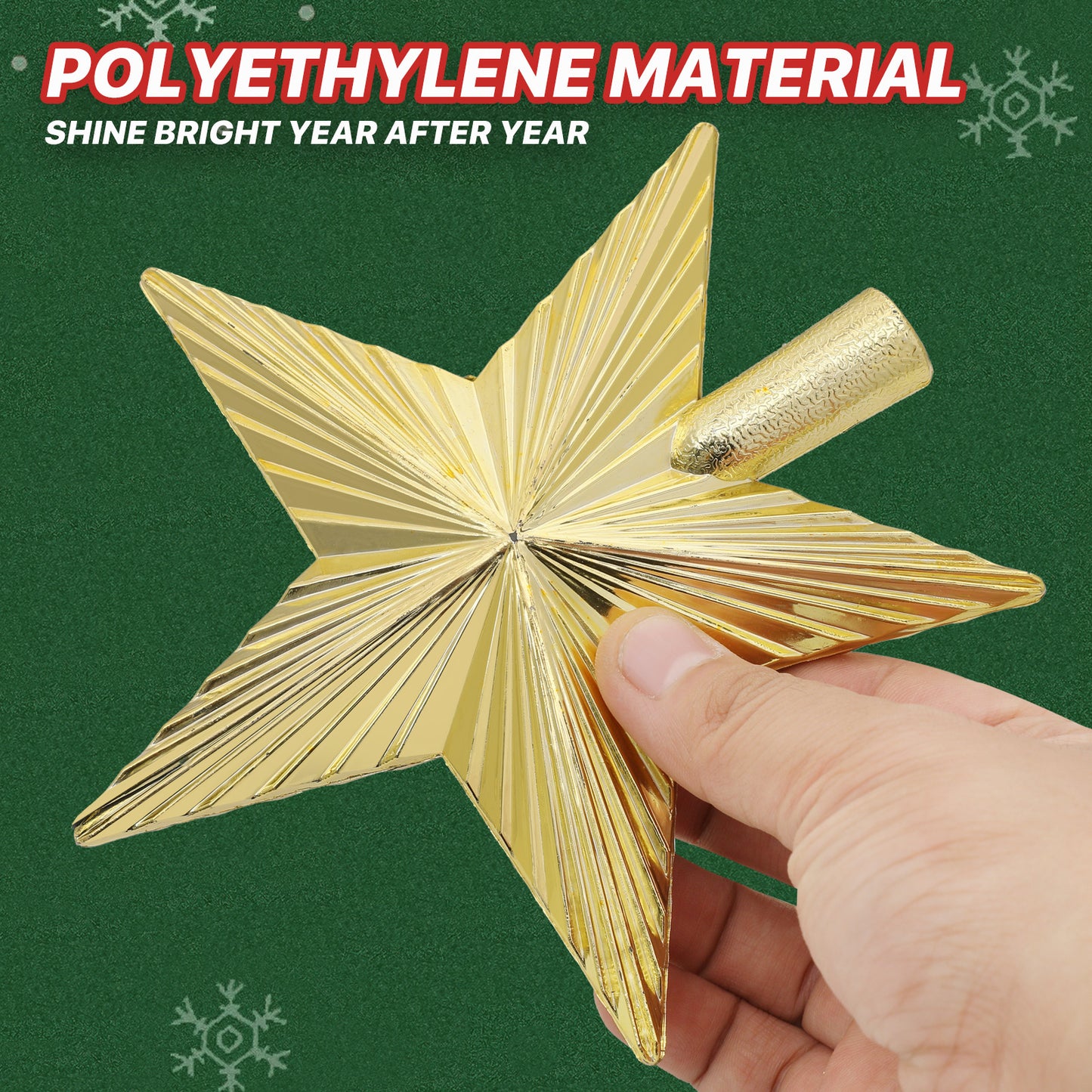 Tree Topper Star - 6'' Height - Pumpkin Texture - Gold