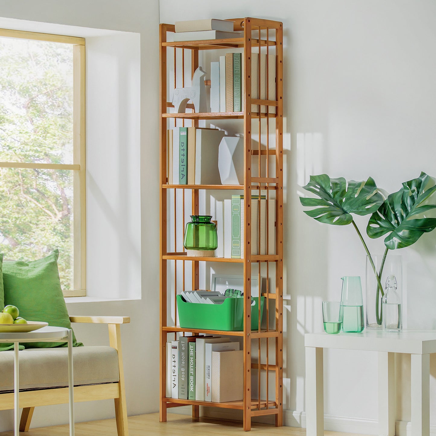 Adjustable Multi-Functional Shelving Organizer - 6 Tier - Natural
