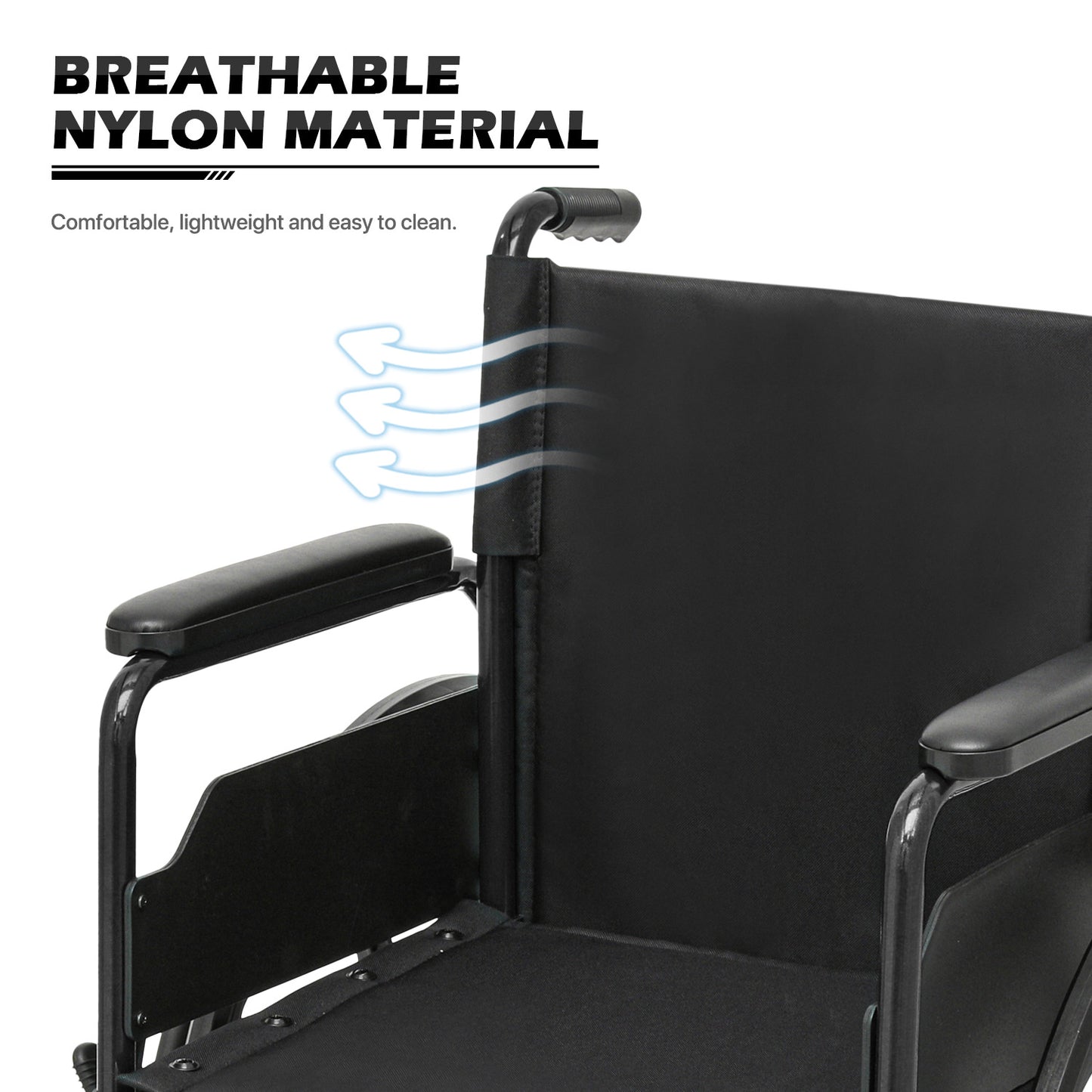 Manual Wheelchair - Black, FDA Approved - 18"x16" Seat