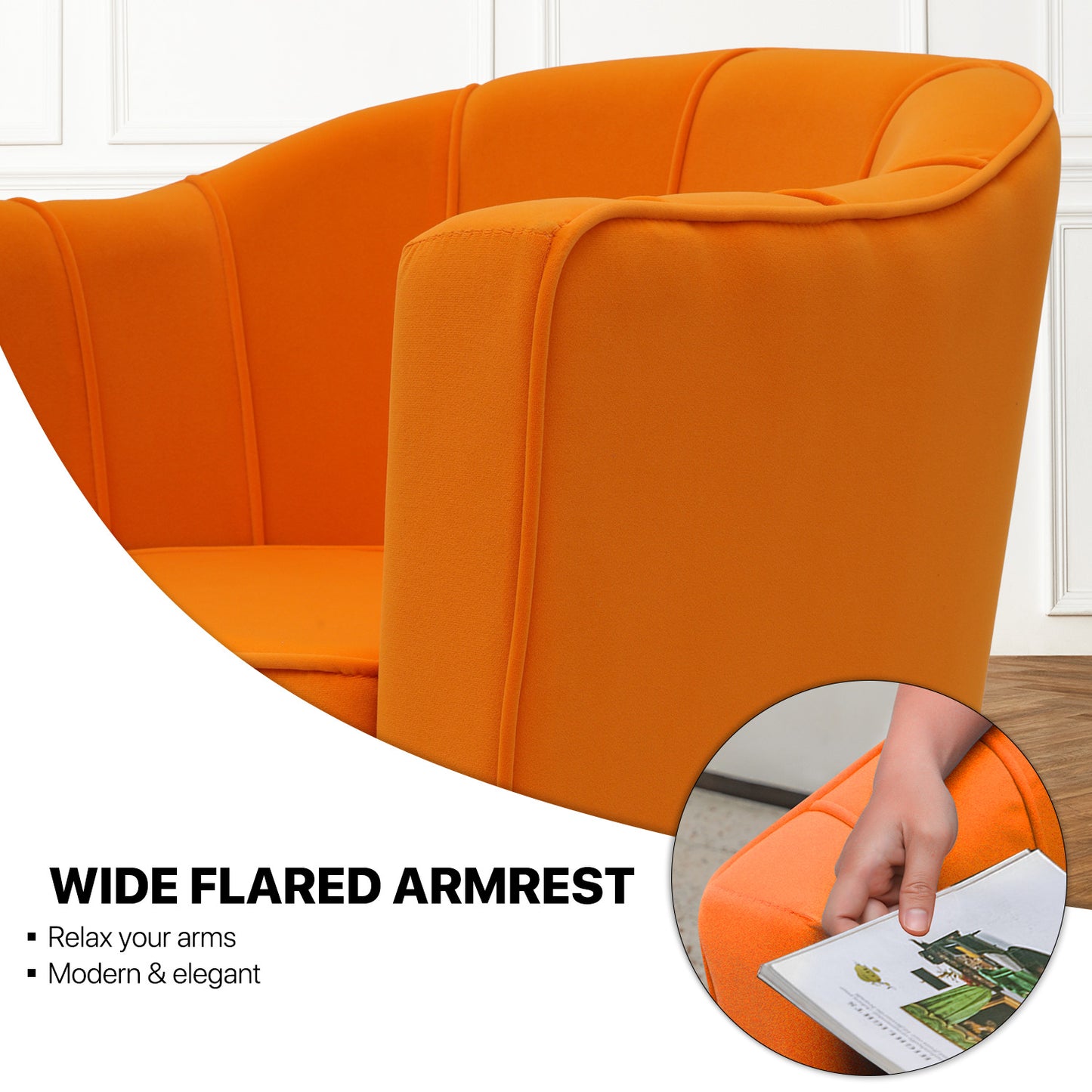 Suede Accent Chair - w/Detachable Cushion - Club Single Sofa - 31" Width