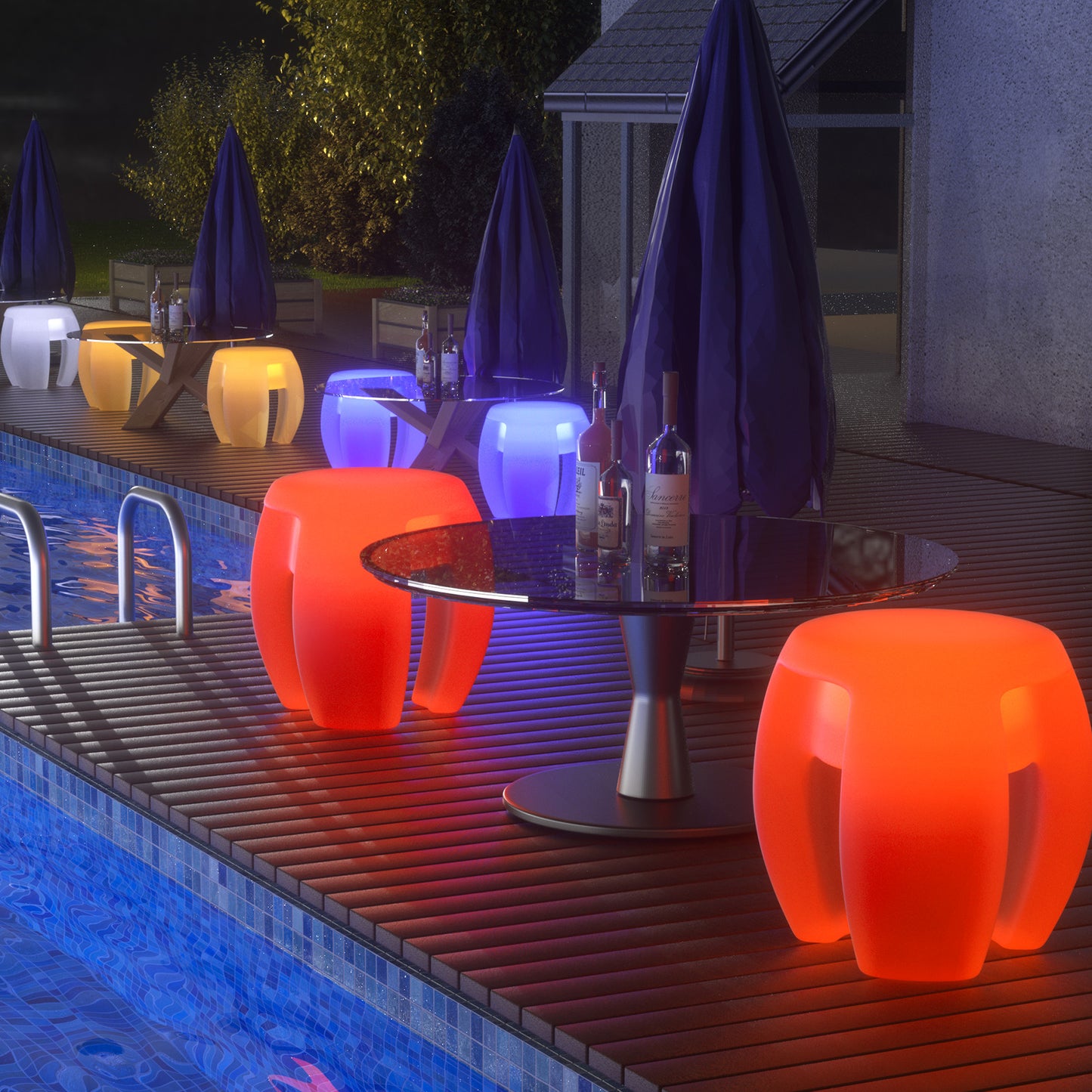 LED Bar Stool - 16 Colors Changing - with Remote Control