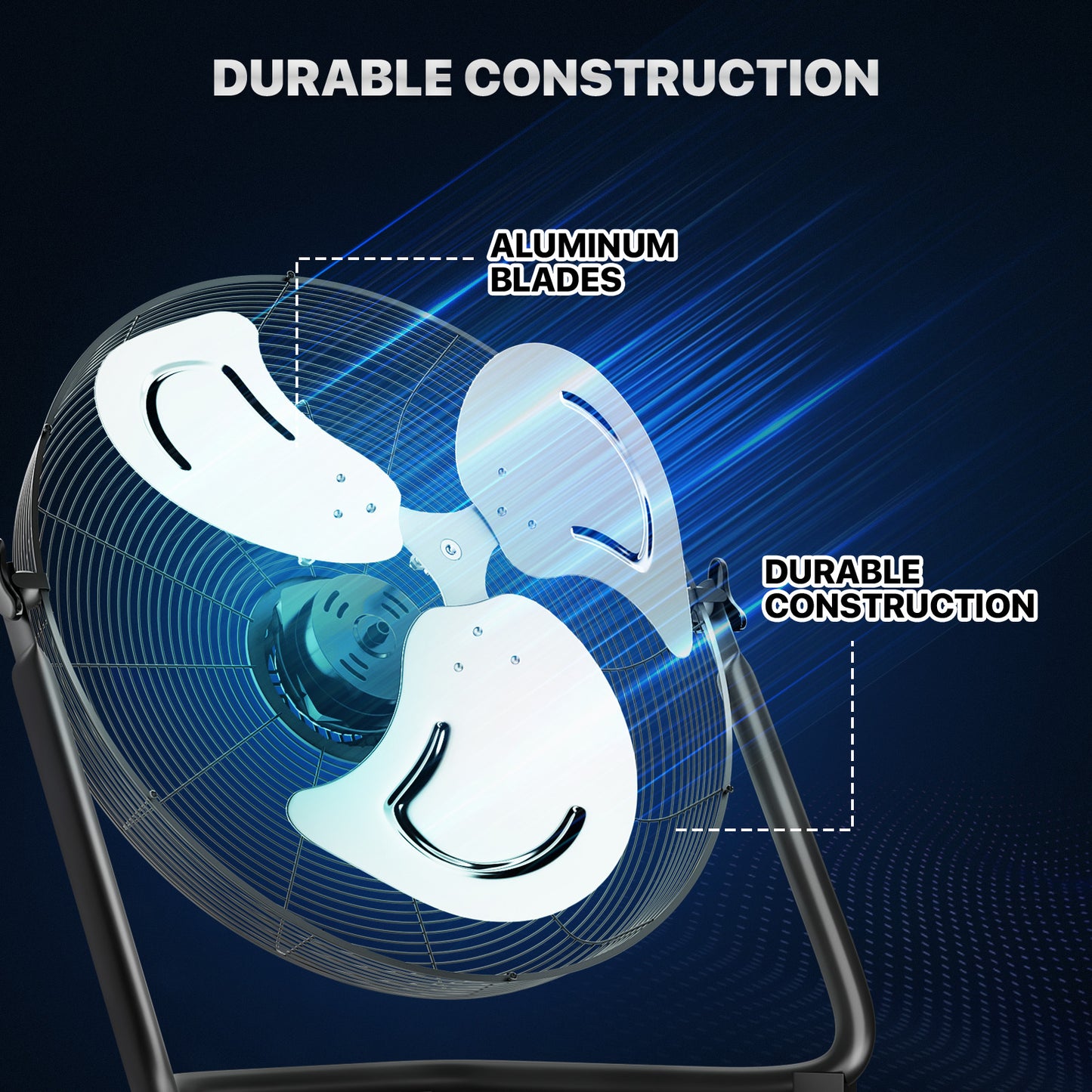 20" Floor Fan - 3 Speeds - Adjustable Tilt