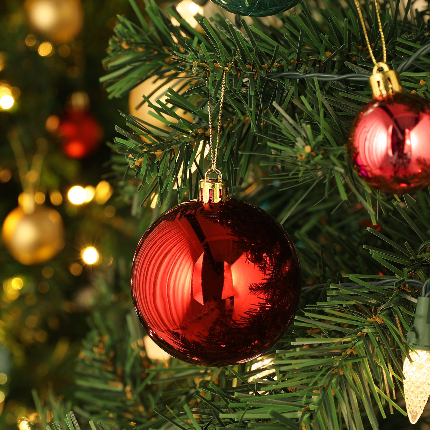 Ball Ornament - 3'' Diameter - 24PCS - 6*Shiny 6*Matte 6*Transparency 6*Pearly White