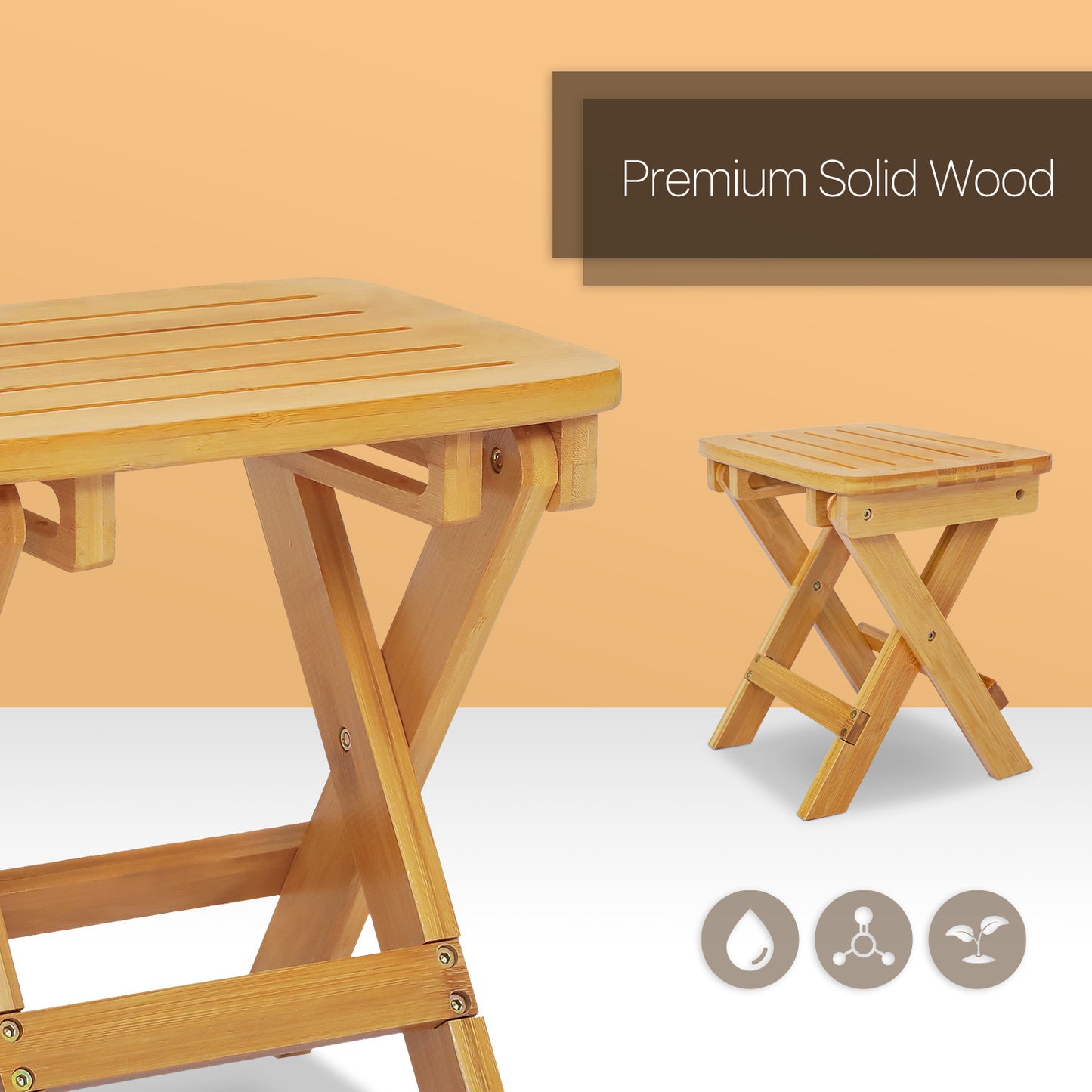 Foldable Step Stool Foot Rest - Natural