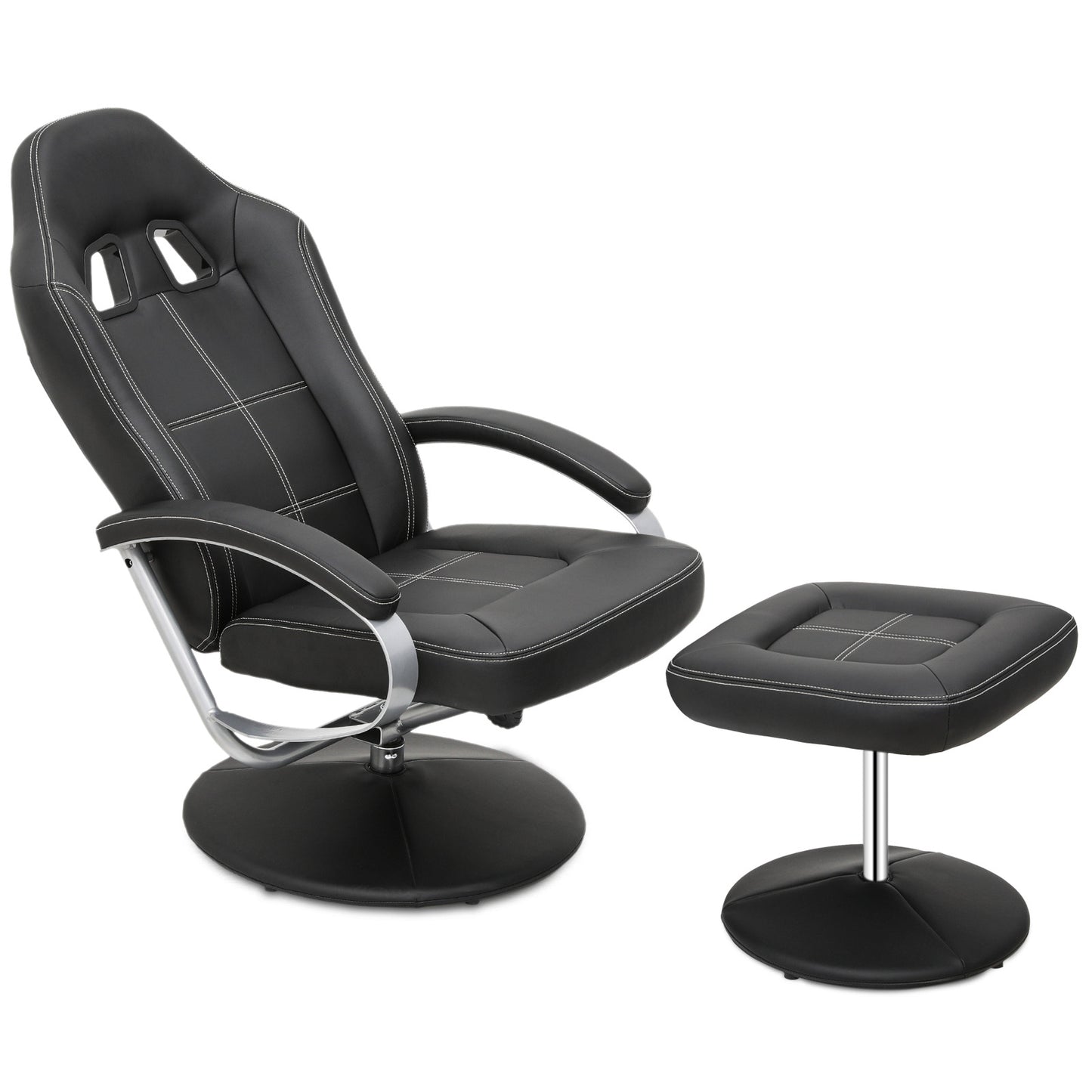 Gaming Chair with Ottoman - PU Leather