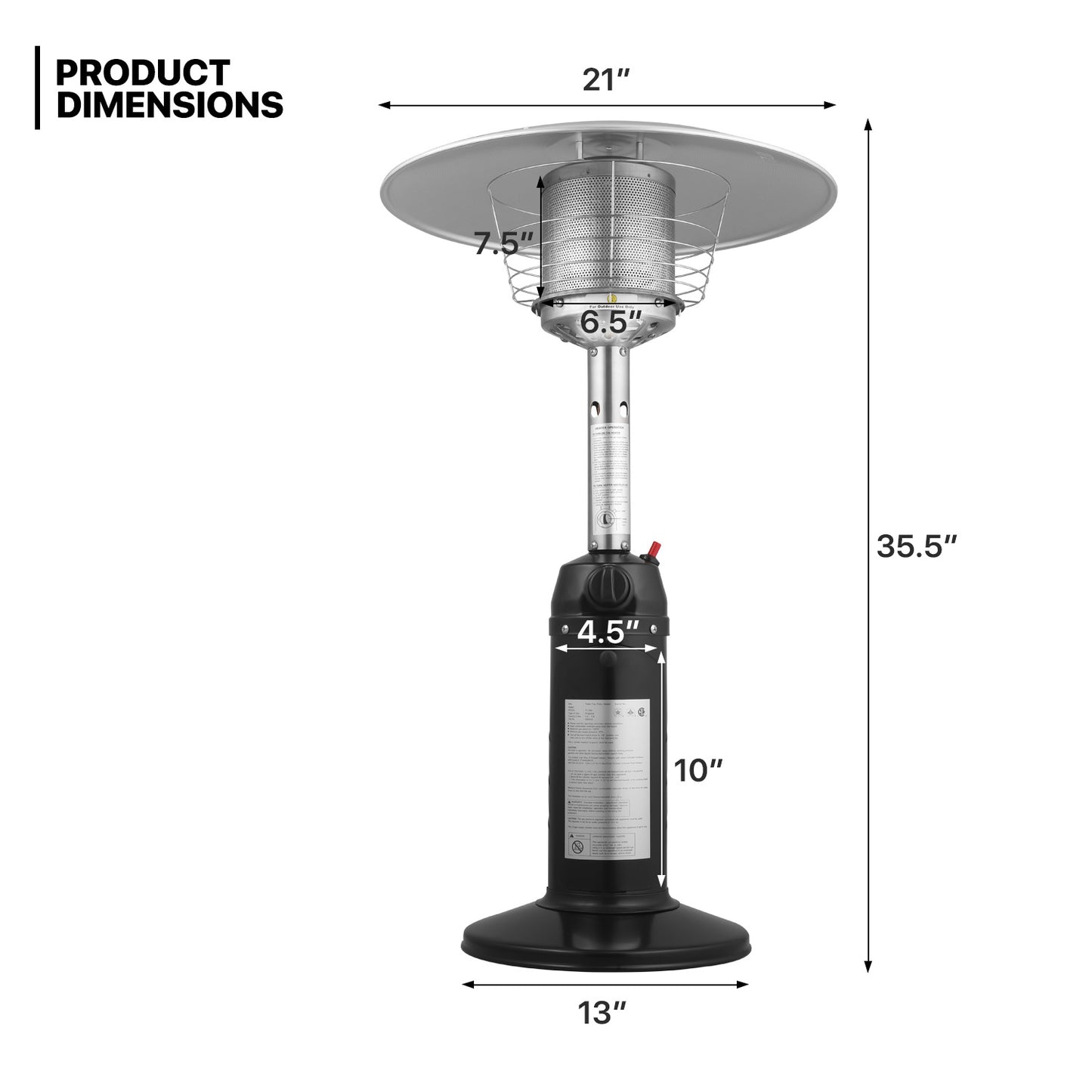Portable Patio Heater - Black