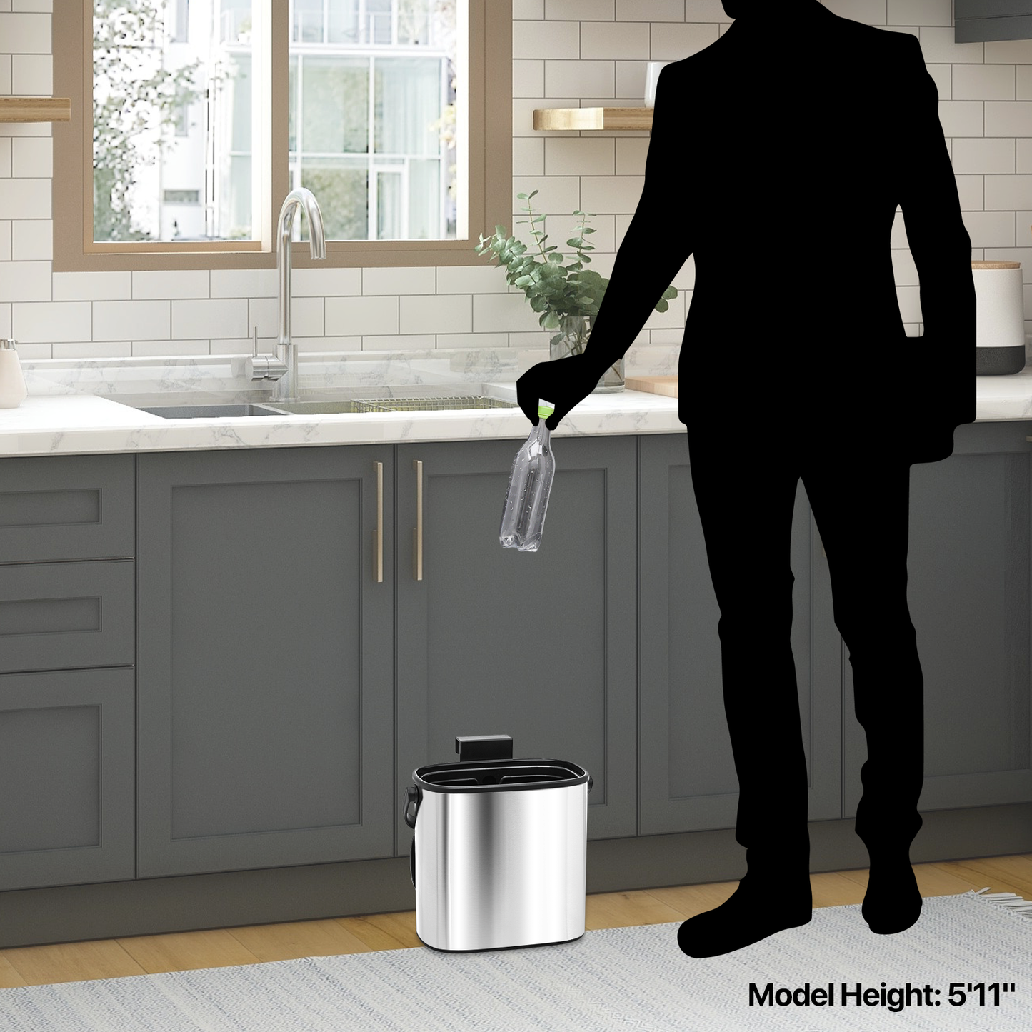 1.3 Gallon Hanging Trash Can