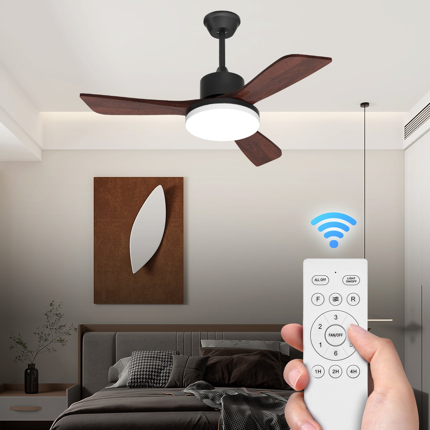 42" Reversible Lighting Ceiling Fan - 3 Blades