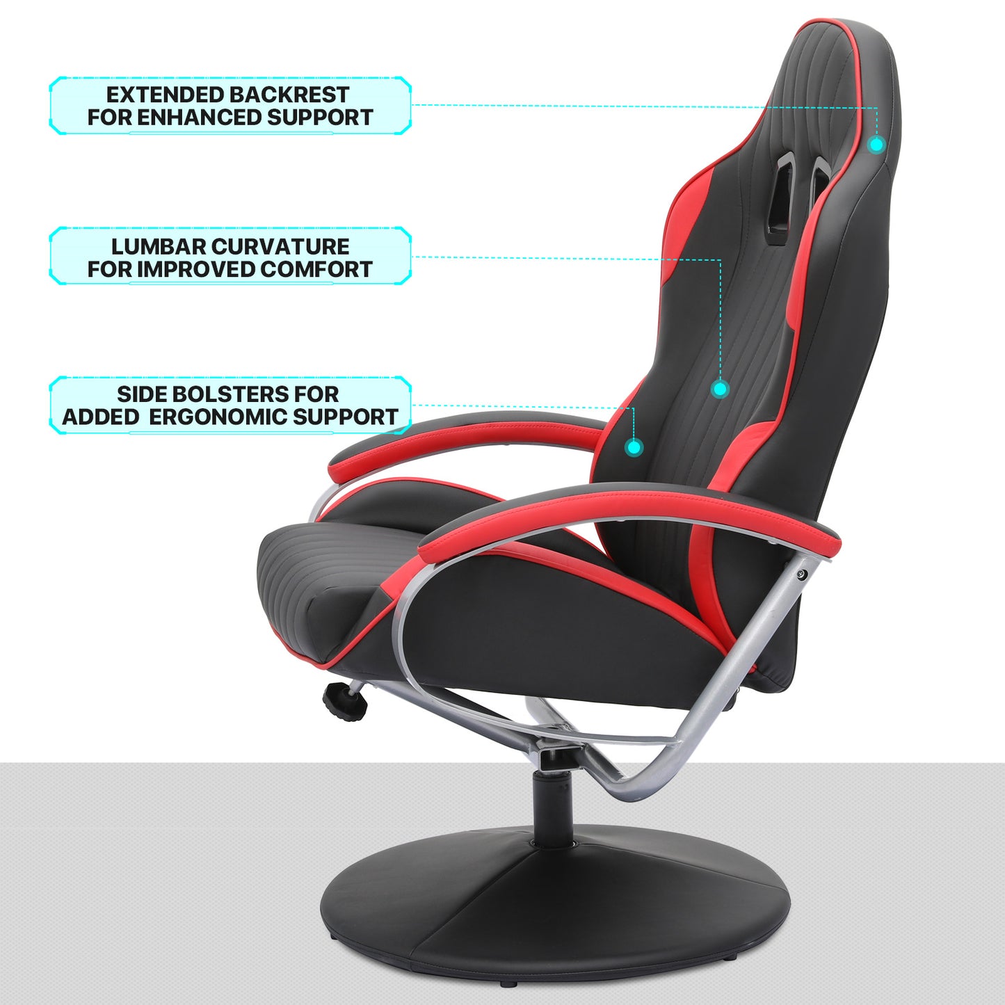 Gaming Chair with Ottoman - PU Leather