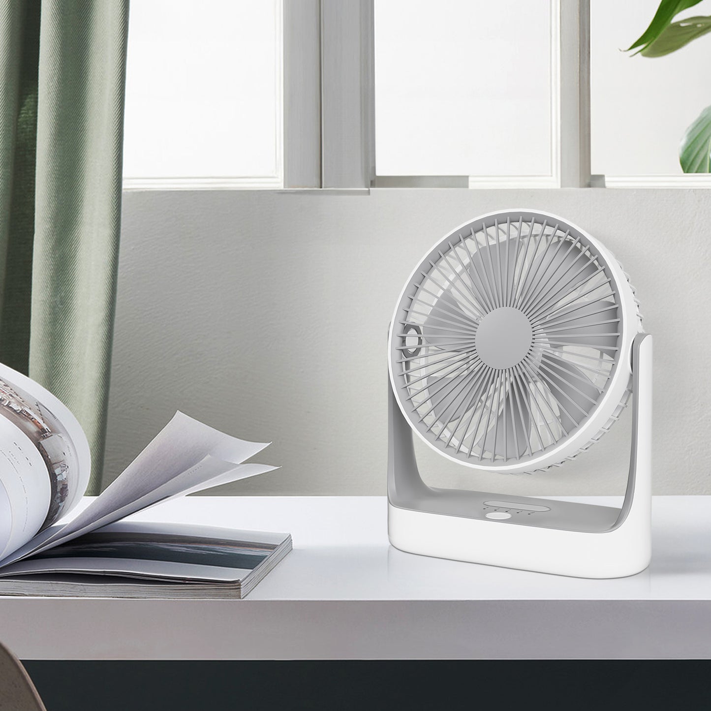 6" USB Desk Fan - 180¡ã Tilt - w/Hanging Hook