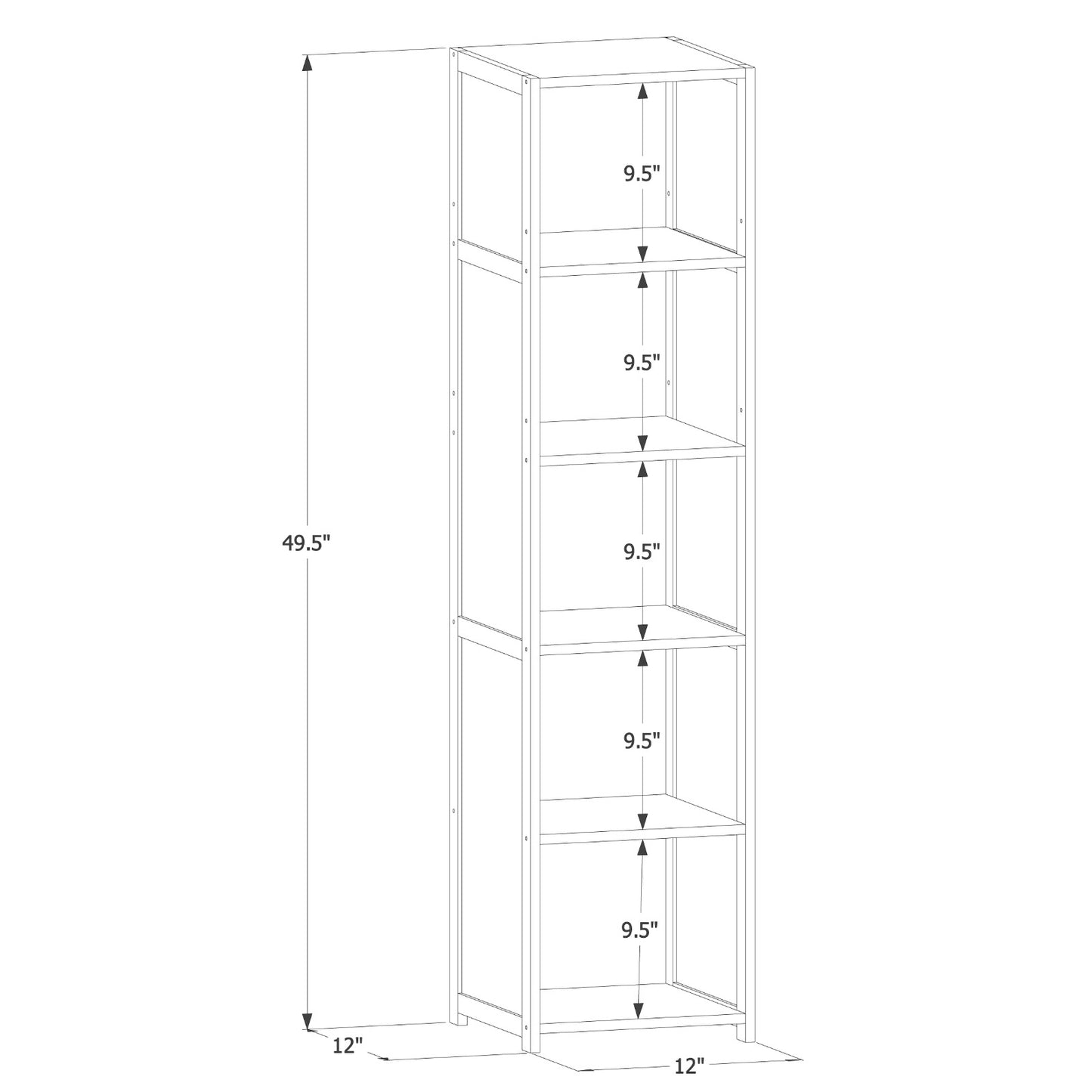 Multi-Functional Freestanding Display Storage Shelf - 5 Tier - Brown
