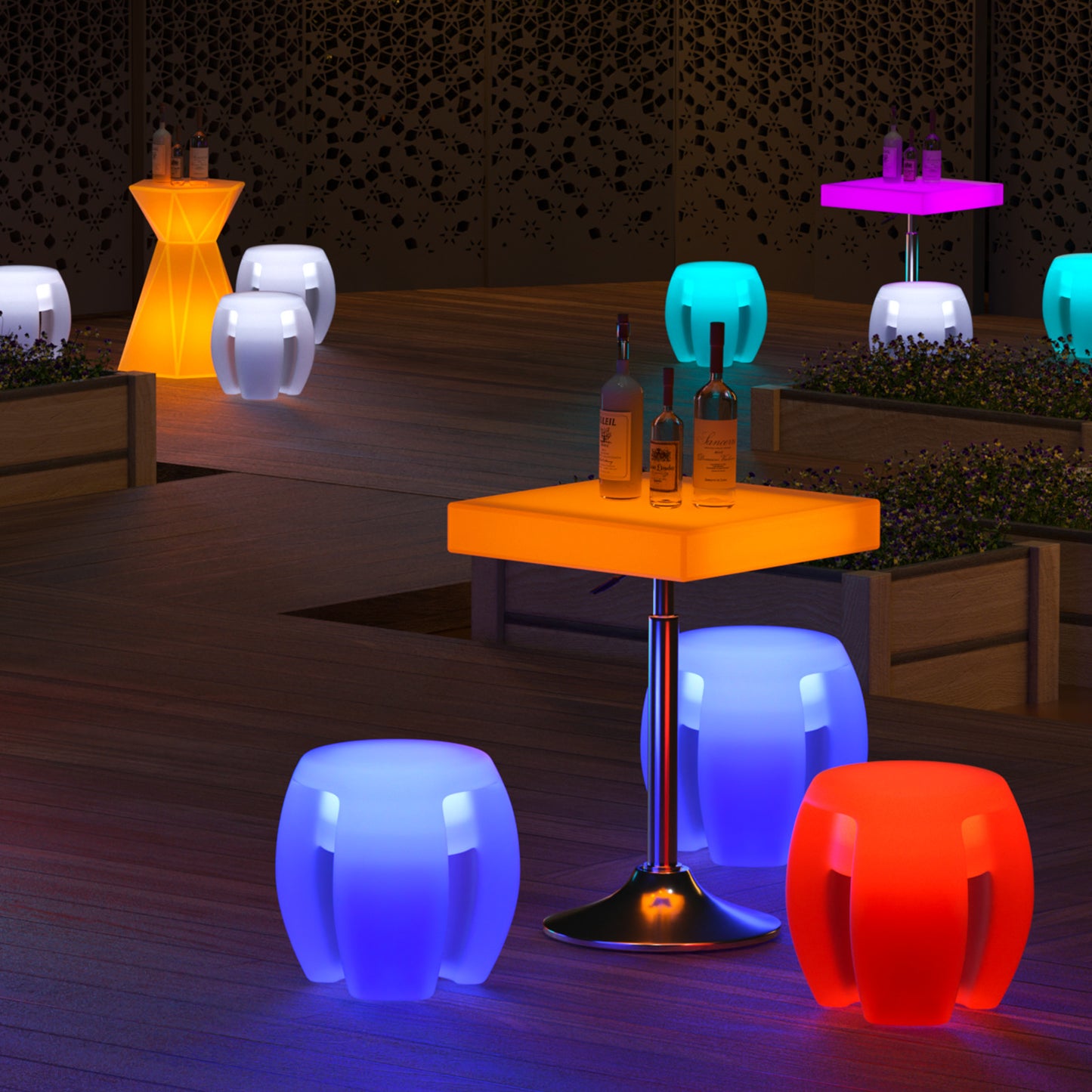 LED Bar Stool - 16 Colors Changing - with Remote Control