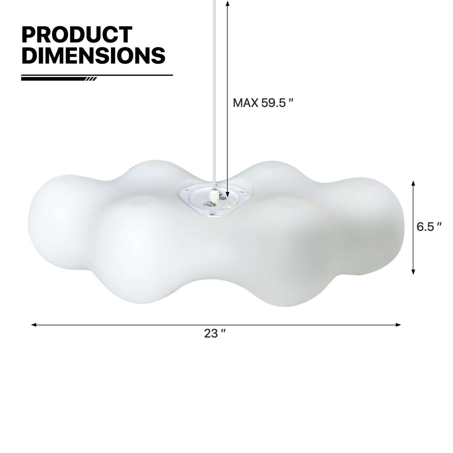 LED Pendant Light - Cloud Shape - White/Warm/Natural Light - w/Remote Control