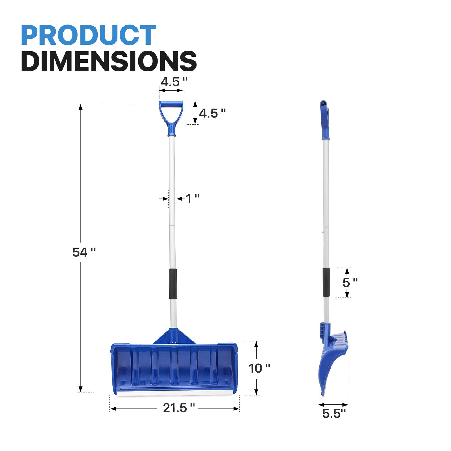 Snow Shovel - 4.5 FT Height - Blue