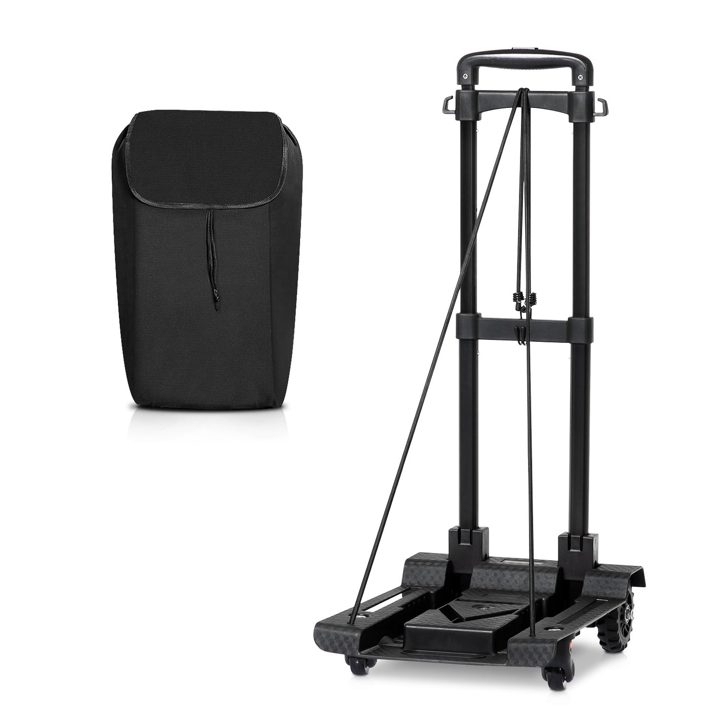 Folding Trolley w/Detachable Bag & Belt - Detachable Front Wheel