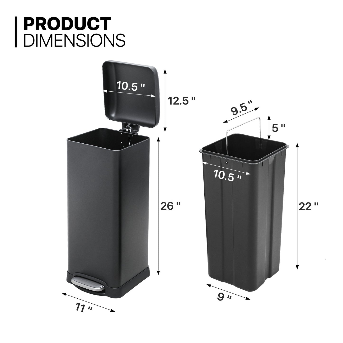 Step-On Trash Bin - 30L