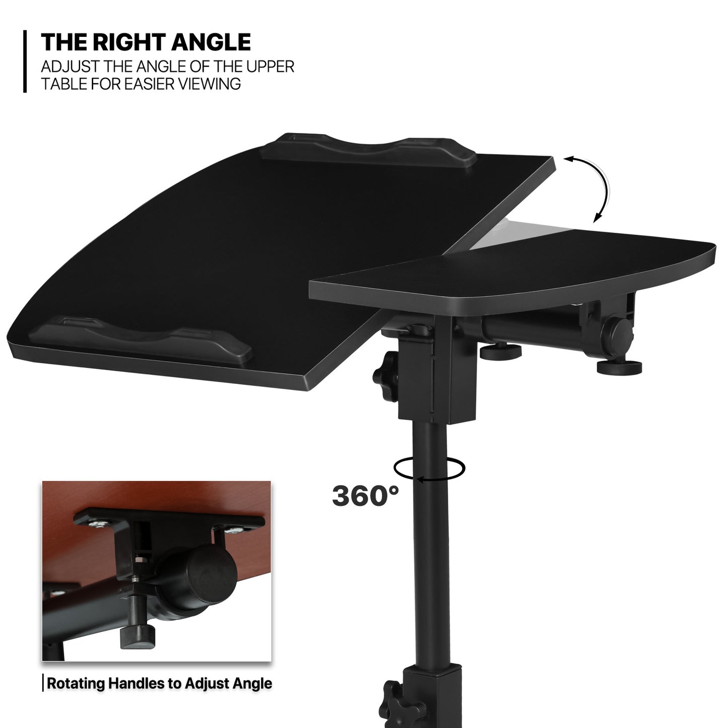 Rolling Lifting Computer Desk 16"x23.5"x35.5" - Adjustable Tilt