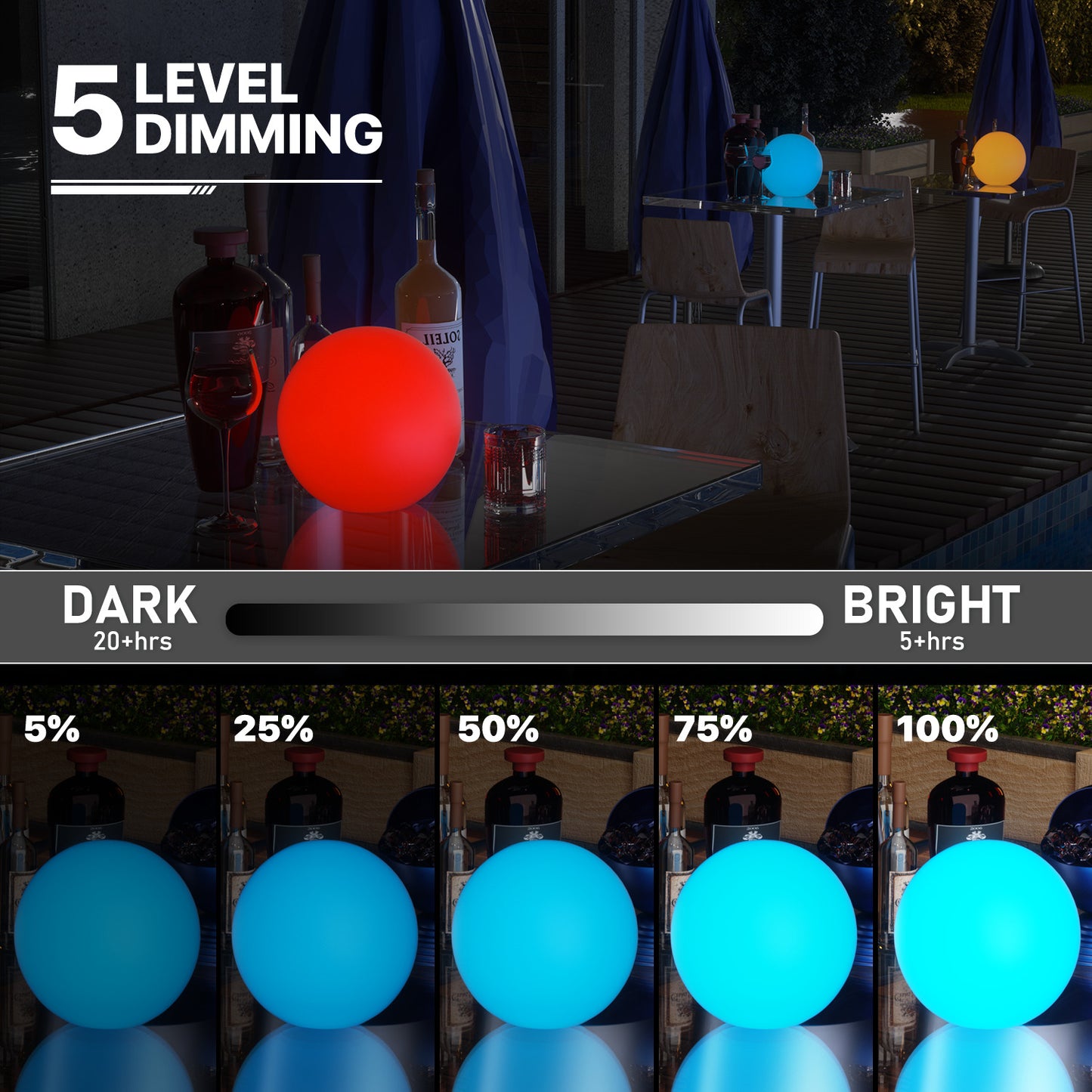 LED - Decor Light - 12''Ball - 16 Colors Remote Control
