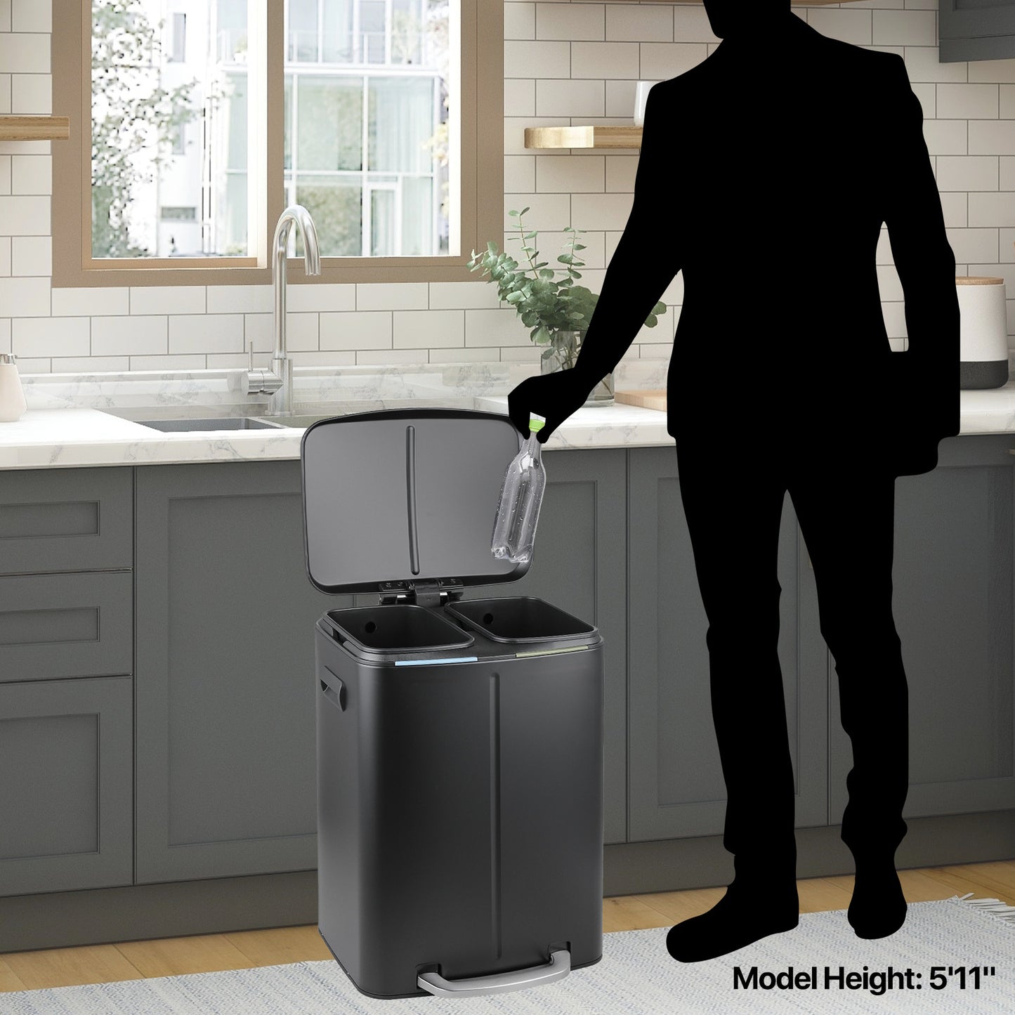 Step-On Trash Bin - 20L + 20L