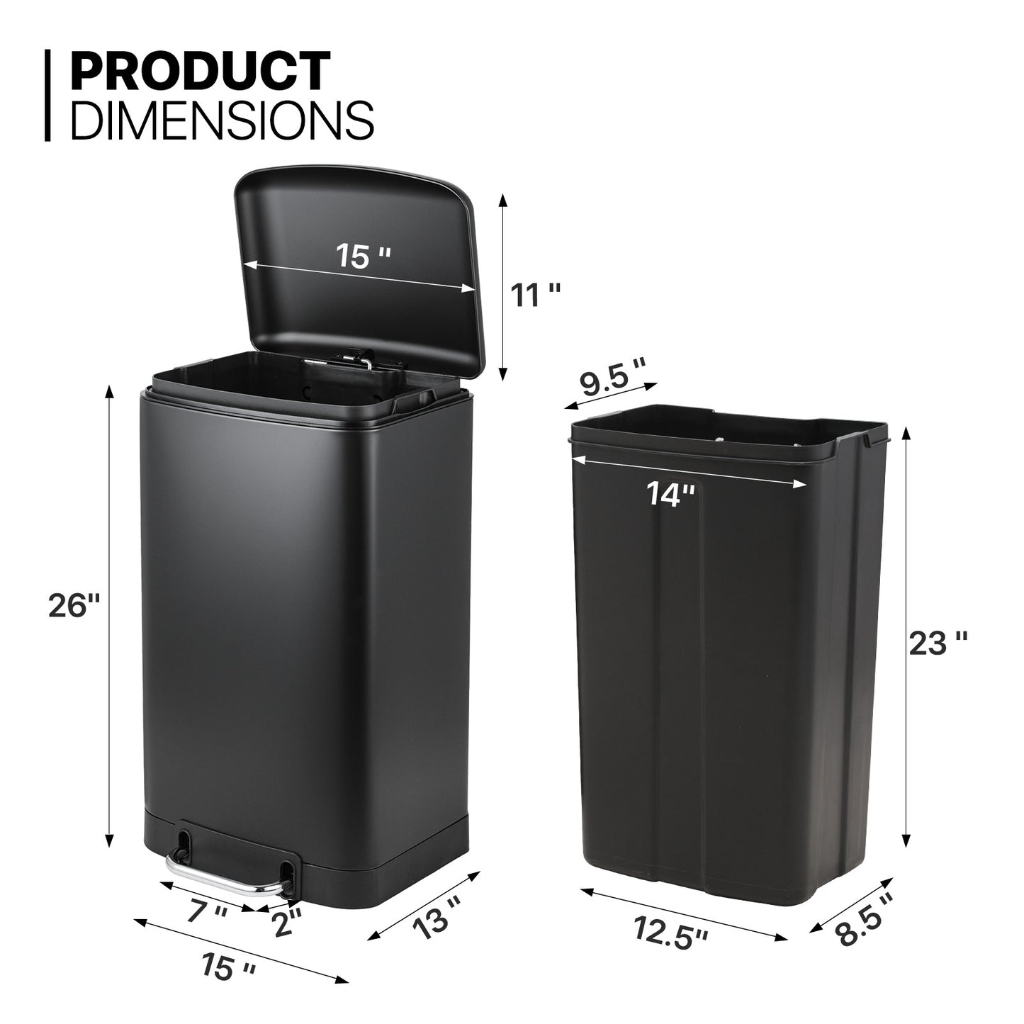 Step-On Trash Bin - 40L