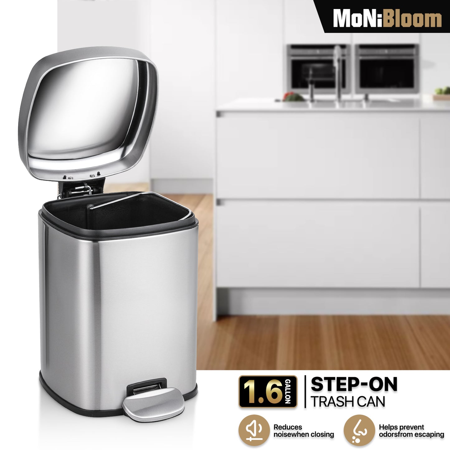 6L Step On Trash Bin