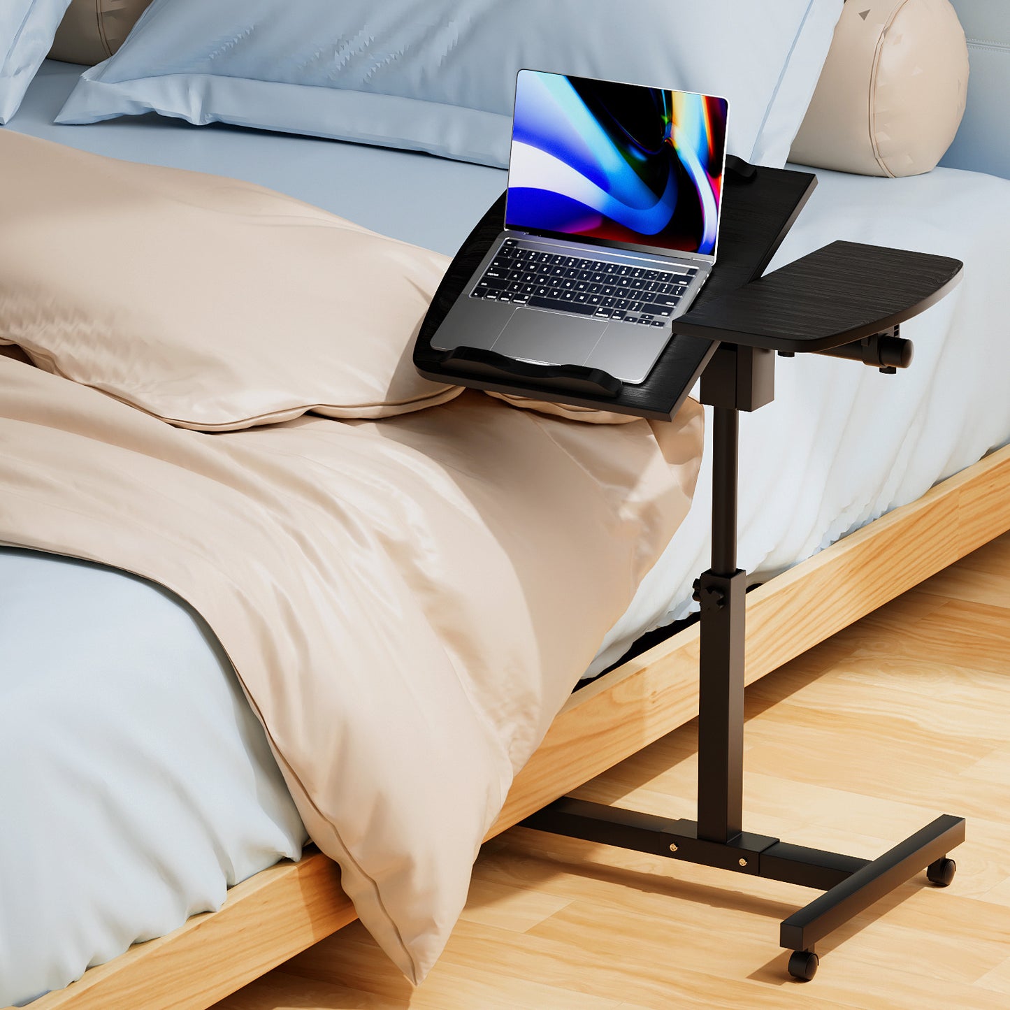 Rolling Lifting Computer Desk 16"x23.5"x35.5" - Adjustable Tilt