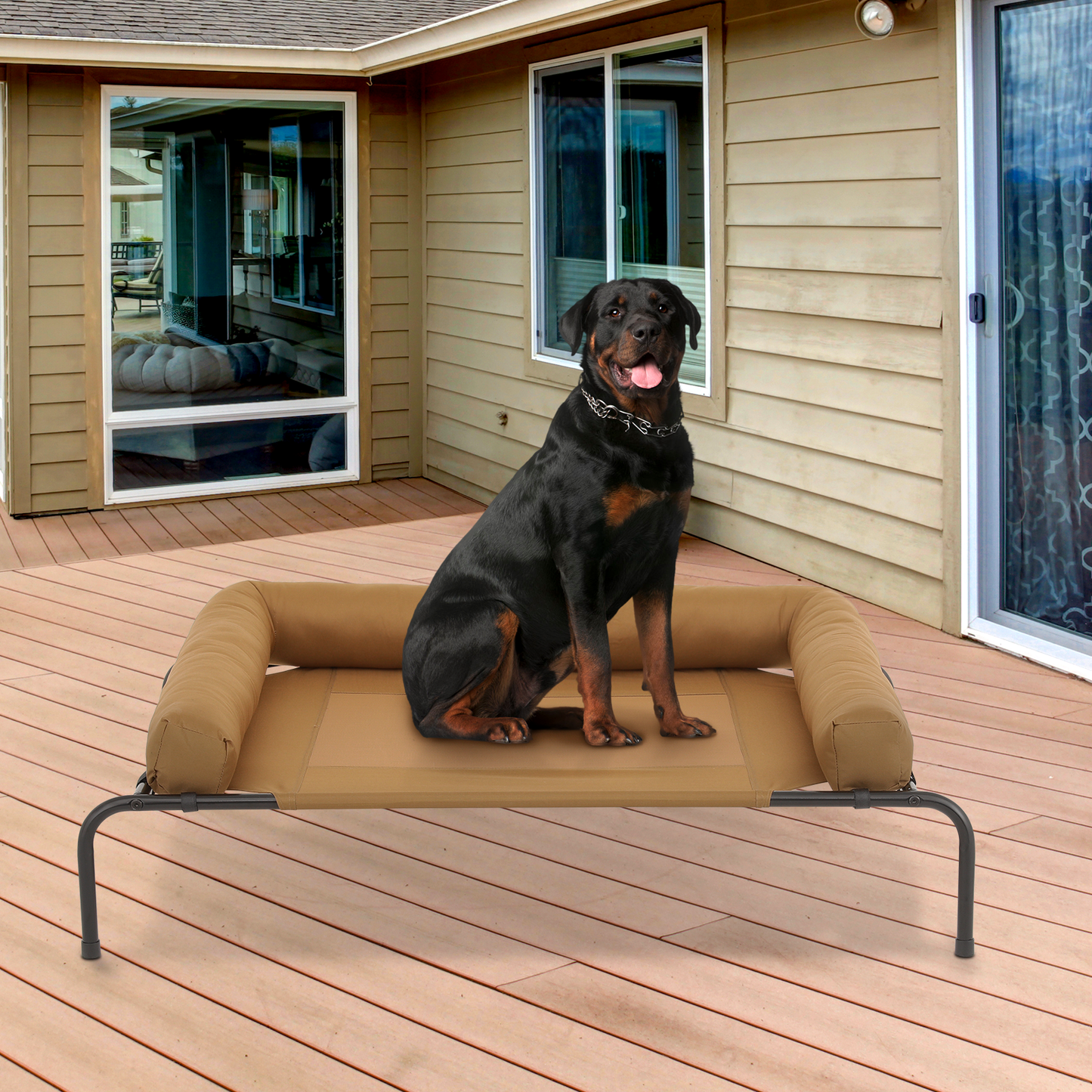 Elevated Dog Bed - w/ Removable Bolster - 55'' Length
