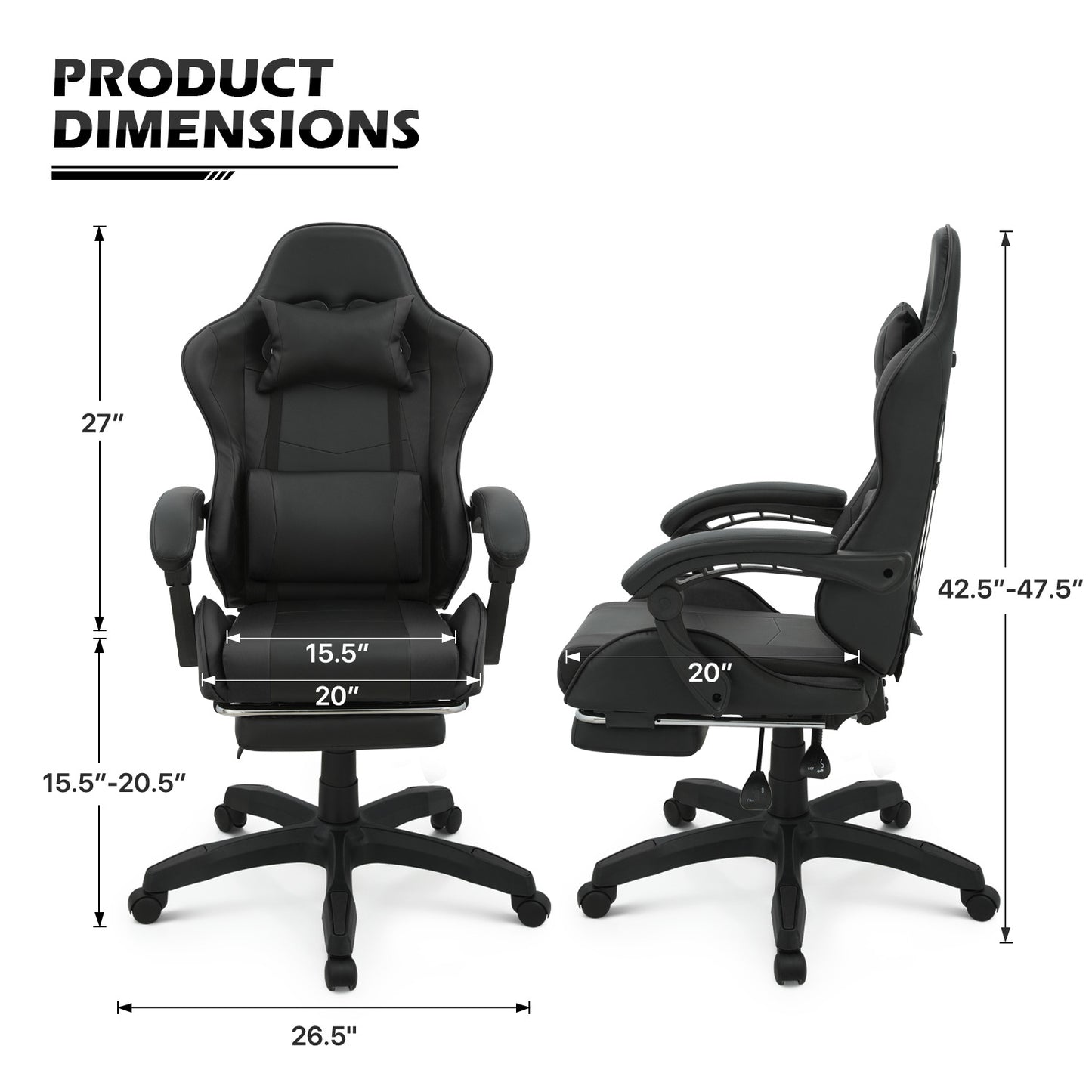 Reclinable Gaming Chair w/Footrest #001