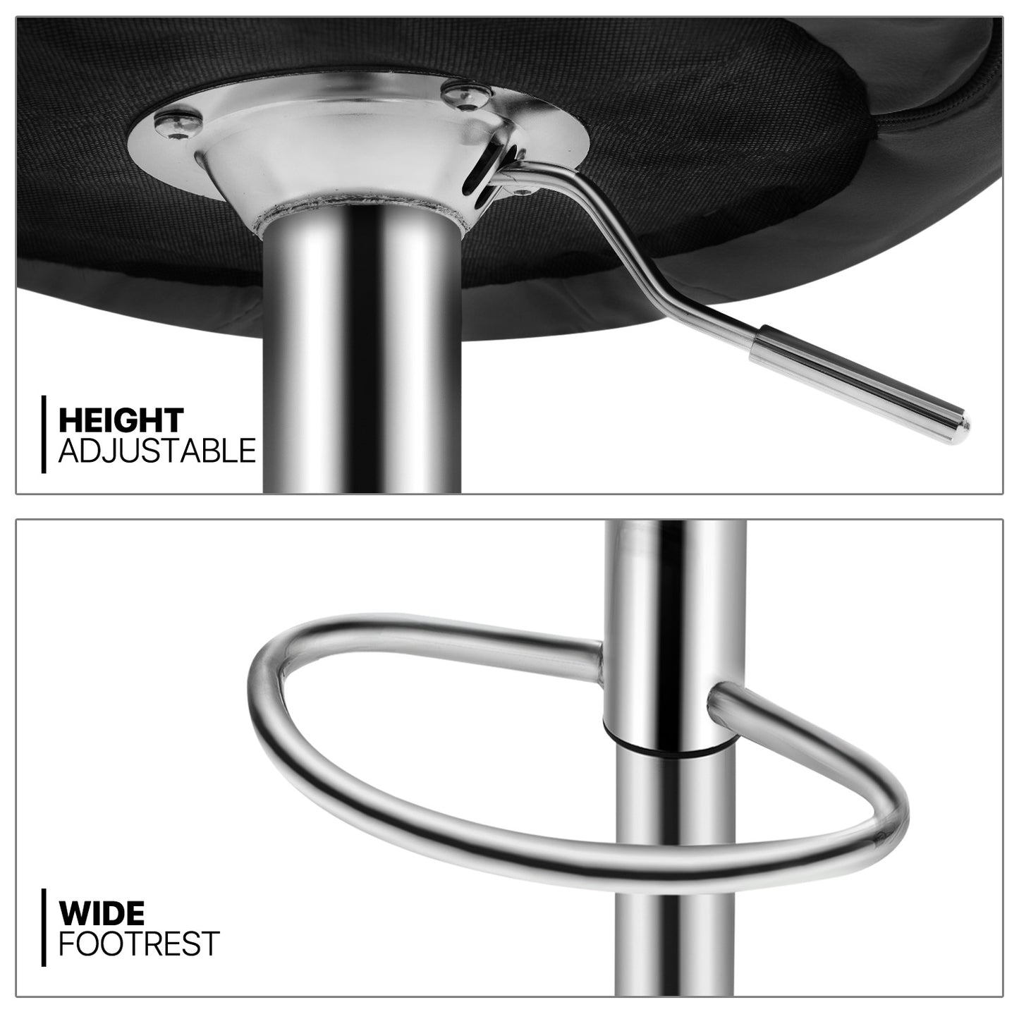 Round Seat Bar Stool 2 Pcs
