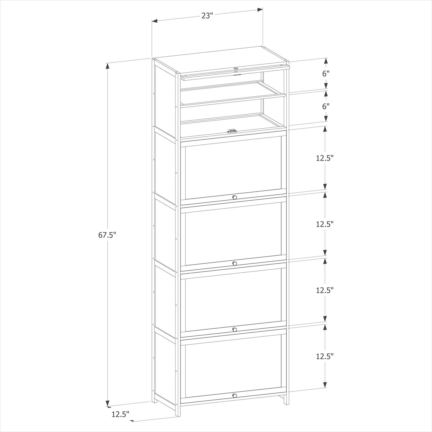 Slide Up Door Entryway Shoe Cabinet - 11 Tier - Brown