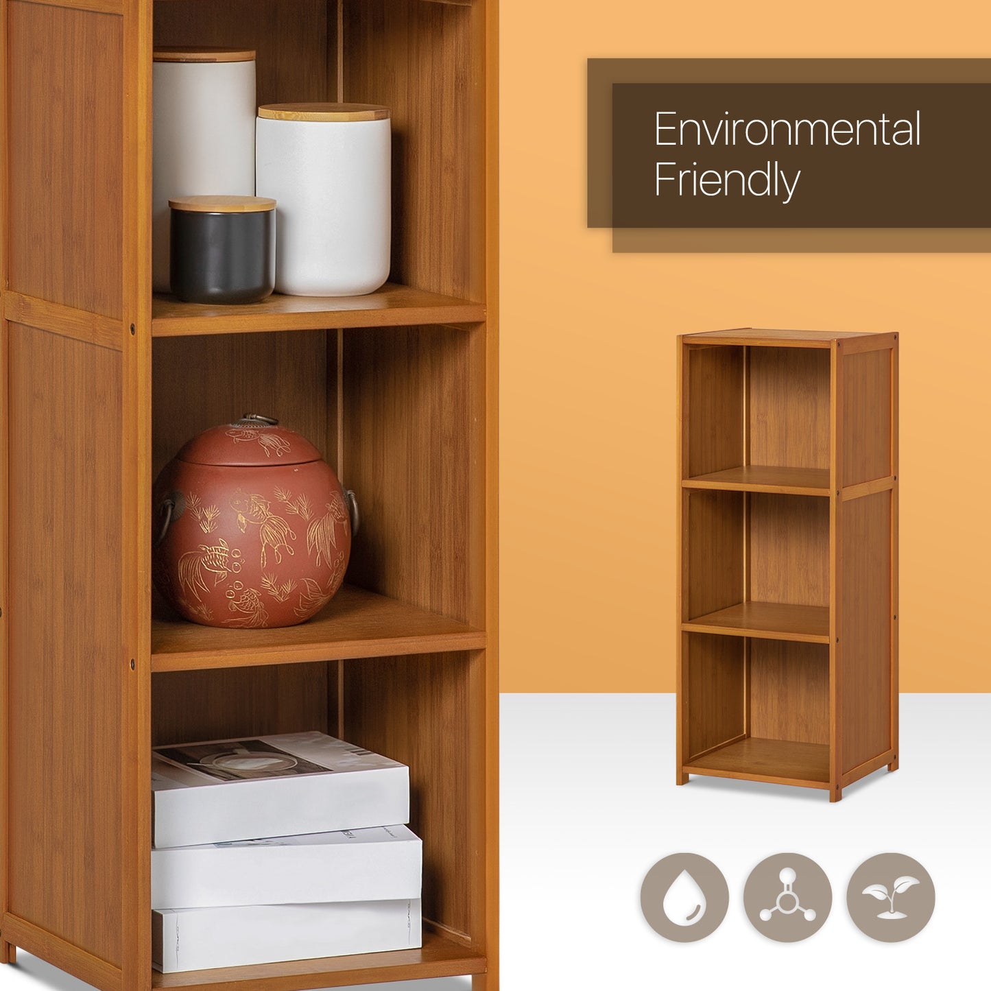 Doorless Bookcase - Brown