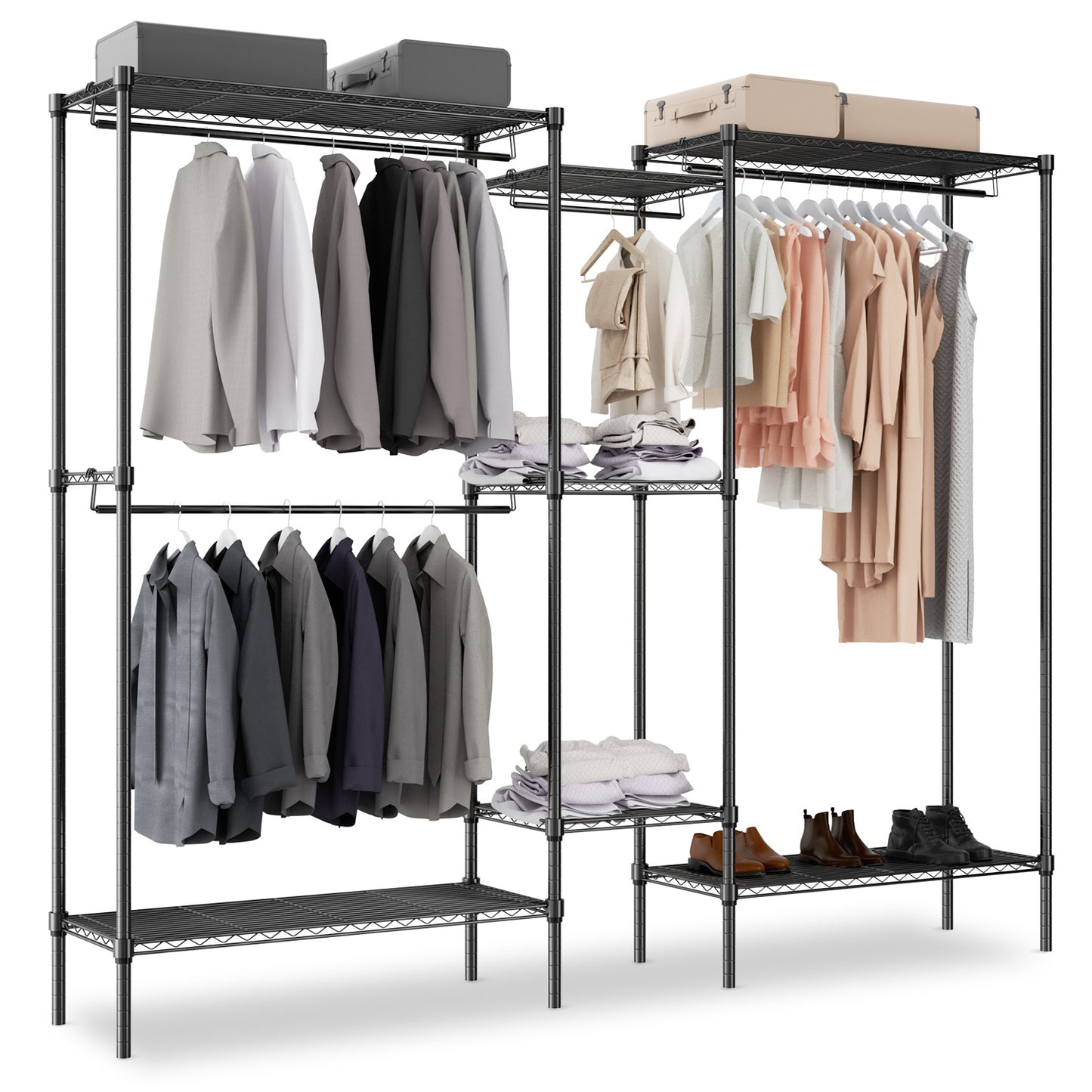 Carbon Steel Adjustable Clothes Rack - 83'' Length