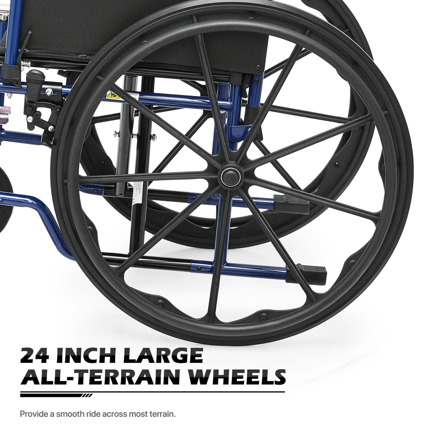 Manual Wheelchair - Blue, FDA Approved - 18"x16" Seat