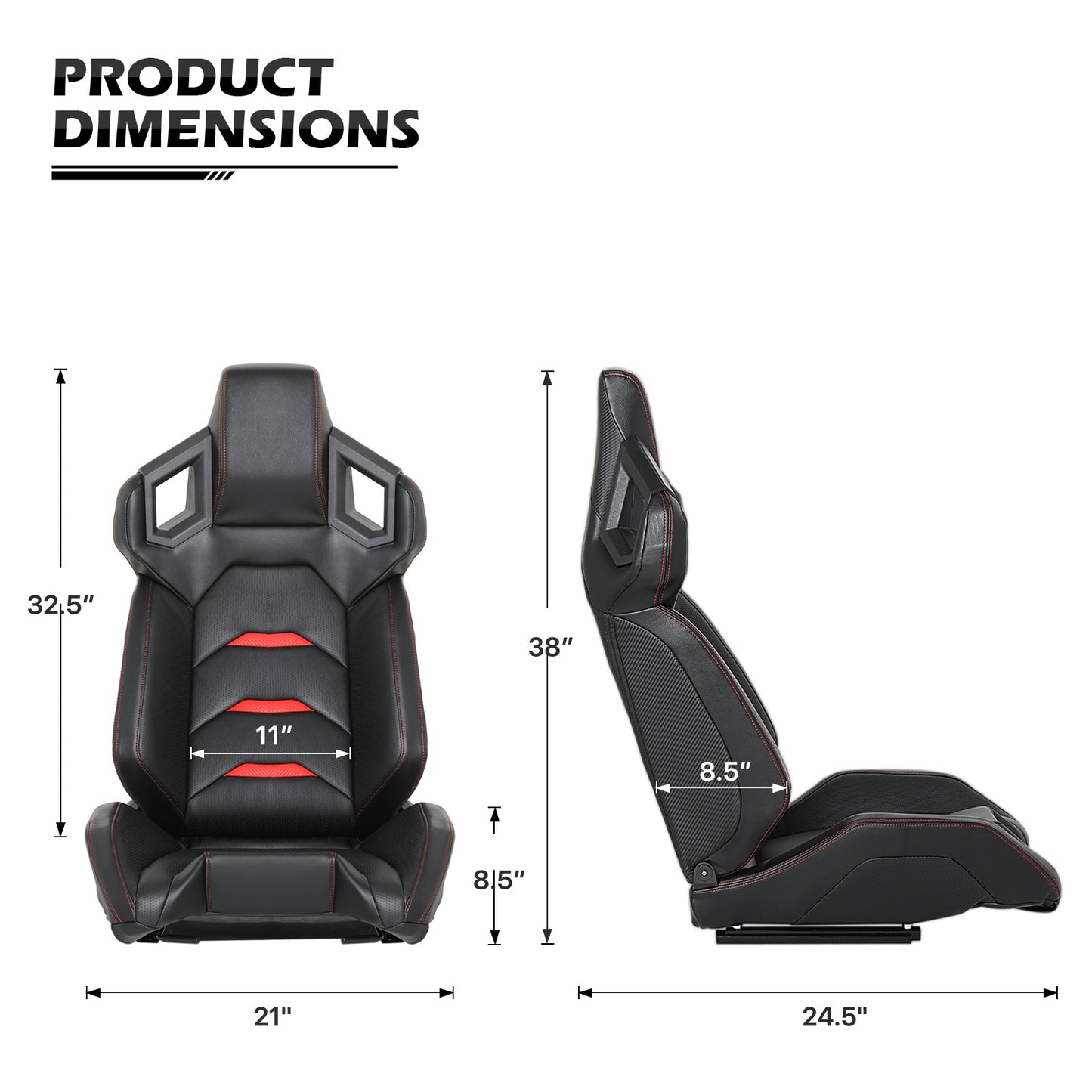 PU leather Gaming Seat - Red - For Racing Simulator