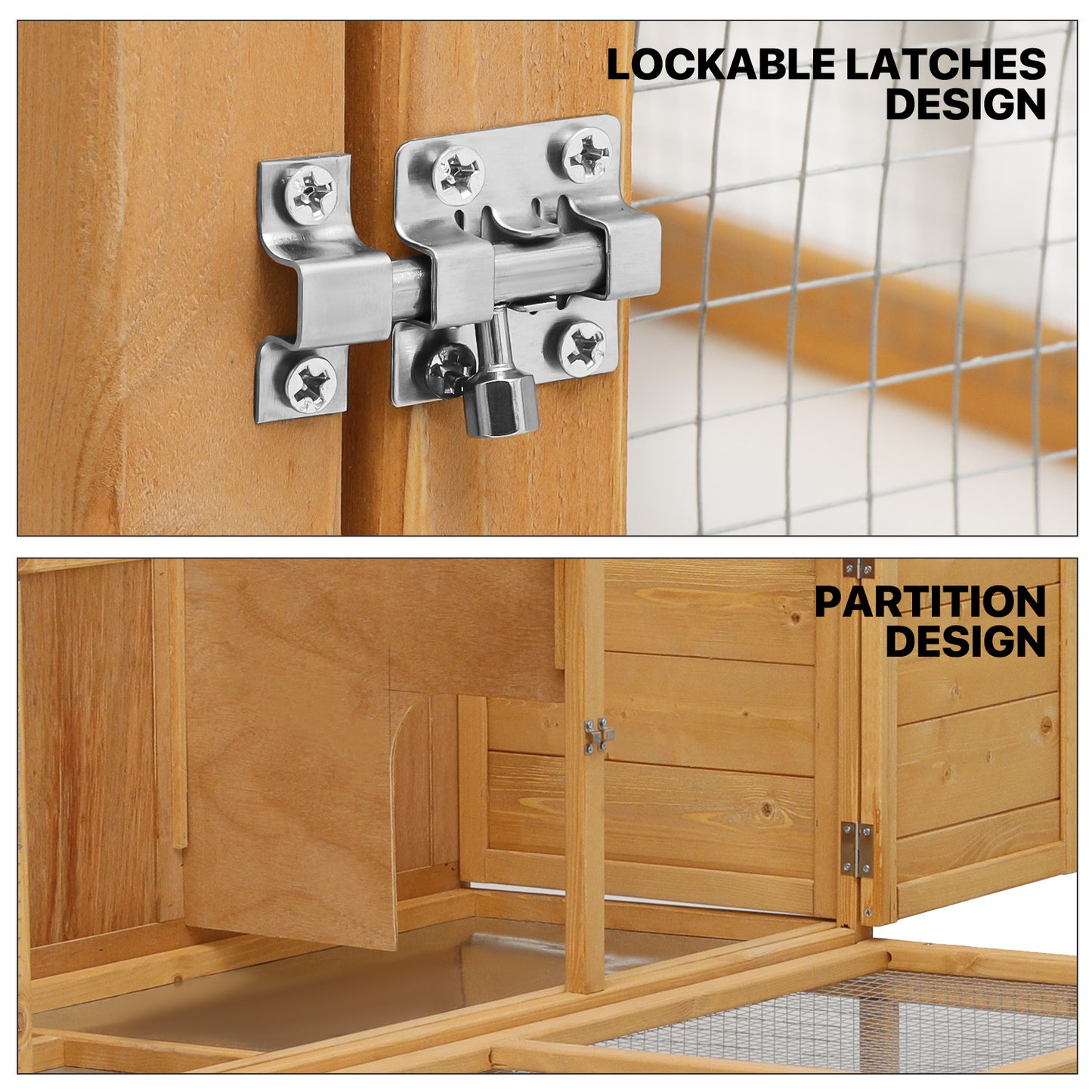 Wooden 2-Tier Chicken Coops Hutch