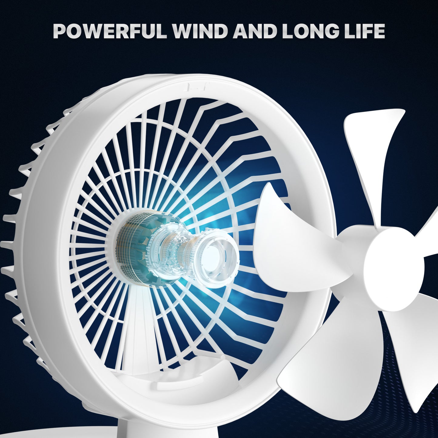 8" USB Foldable Oscillation Fan - 4 Speed & LED Light