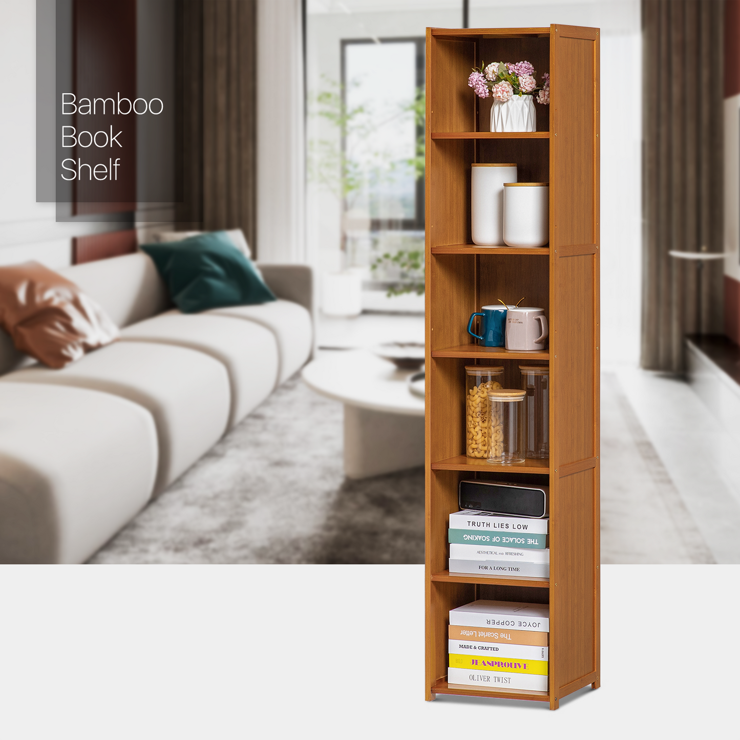 Doorless Bookcase - Brown
