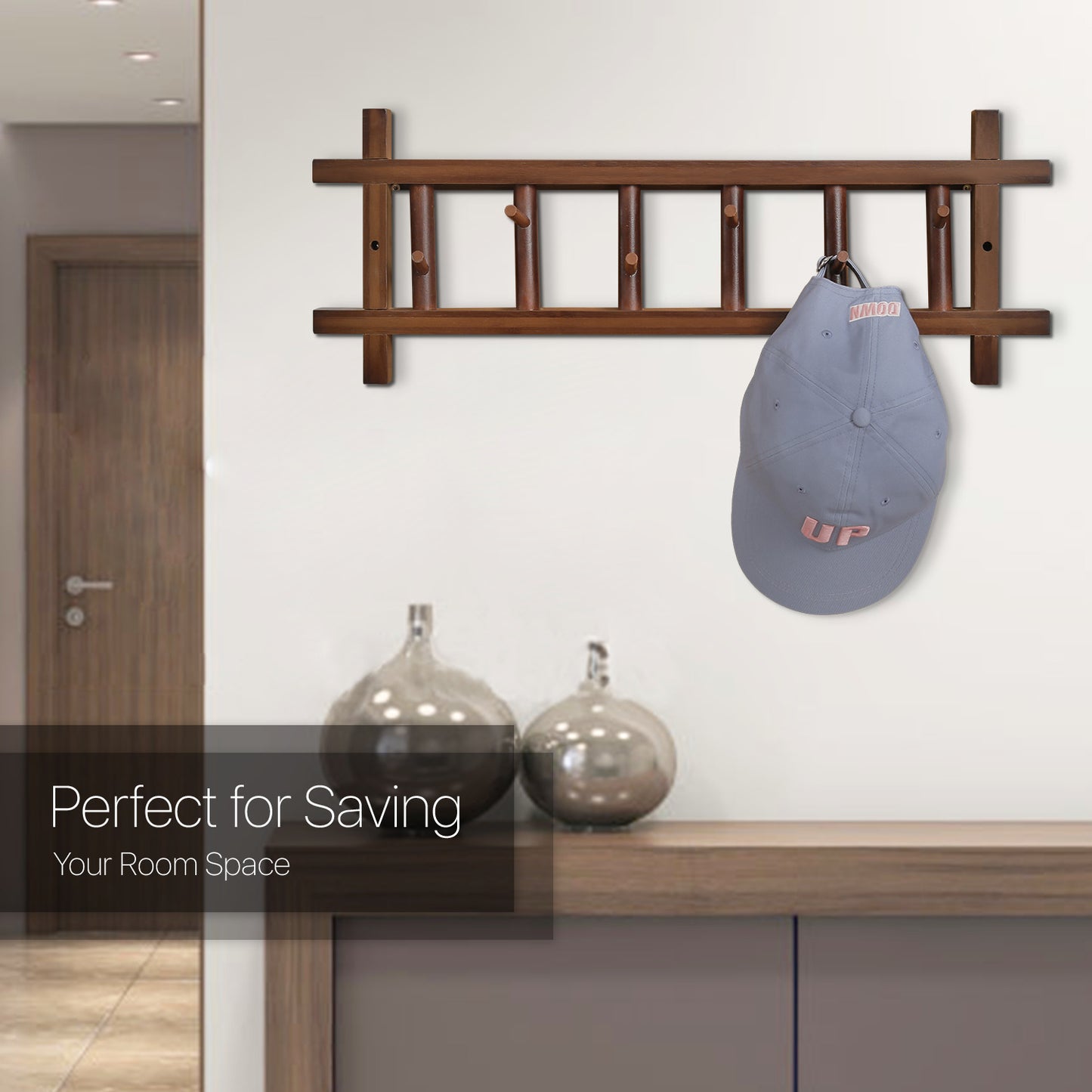 Wall Mounted Coat Hook - # Frame - Brown