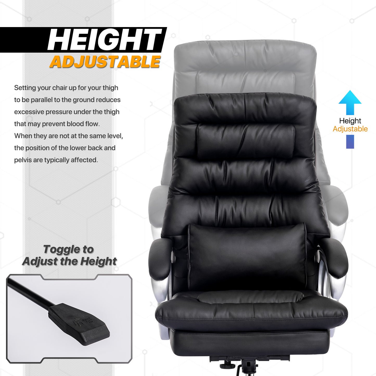 Faux Leather Executive Chair with Lumbar Support