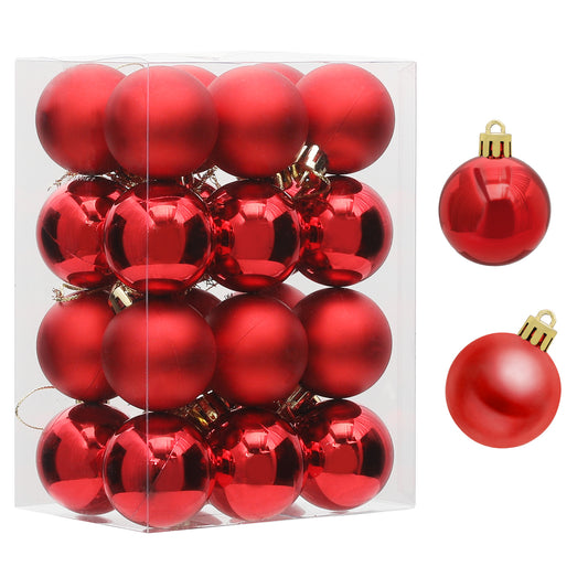 Ball Ornament - 1.5'' Diameter - 24PCS - 12*Shiny 12*Matte