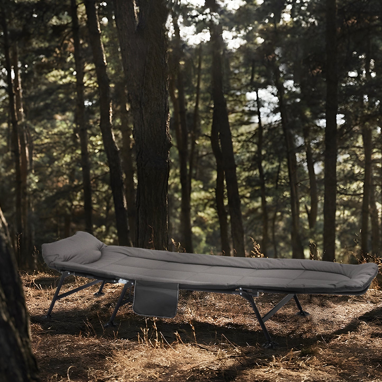 Folding Camping Cot 80"x26"x15" - Padded Hiking Bed