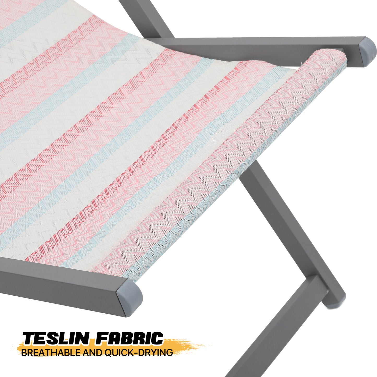 Reclinable Foldable Beach Sling Chair - Teslin Fabric Seat